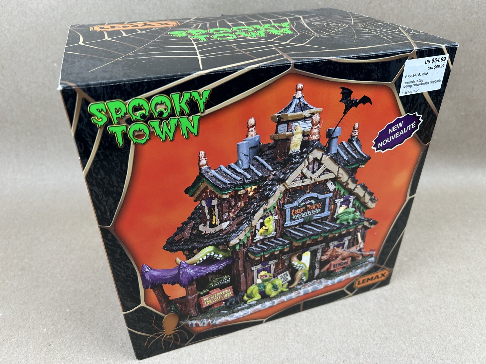 Lemax Spooky Town “Creepy Crawlies Pet Sitting” House Halloween 2017 Retired