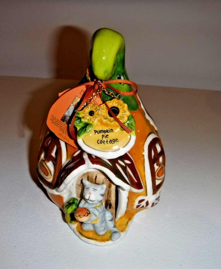 Blue Sky Clayworks Pumpkin Pie Candle House FALL Thanksgiving Village House NEW