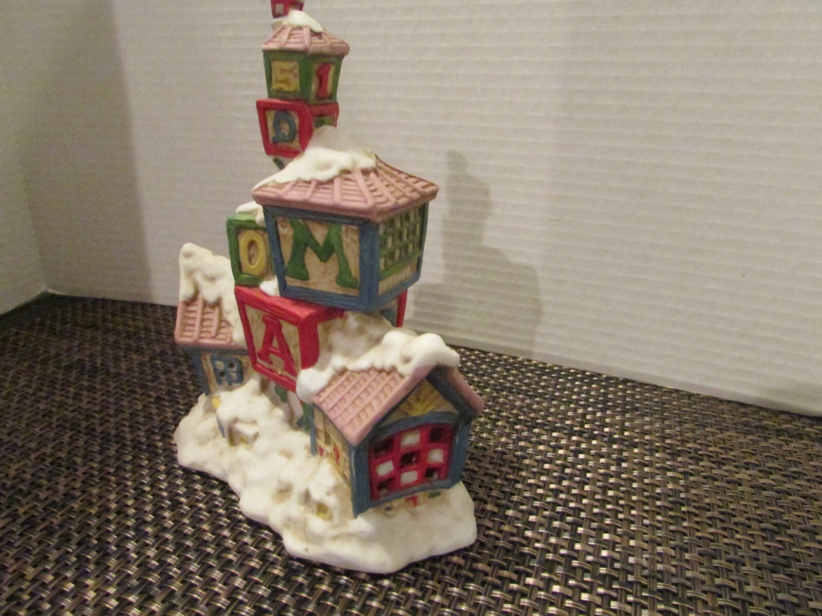 Christmas Village Baby Blocks House by Mercuries 1993 Baby First Christmas