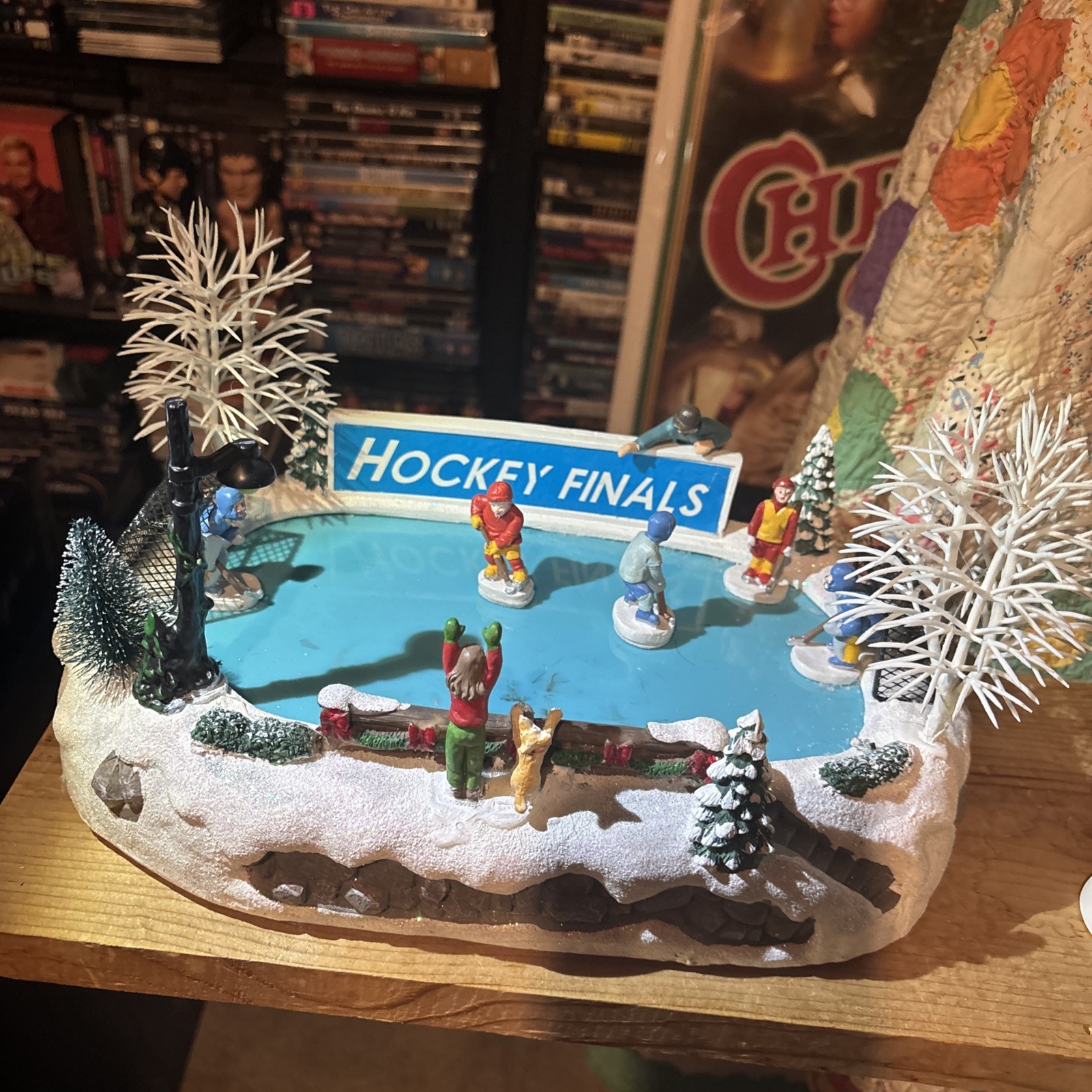 Hockey Finals Christmas Village Set Up.
