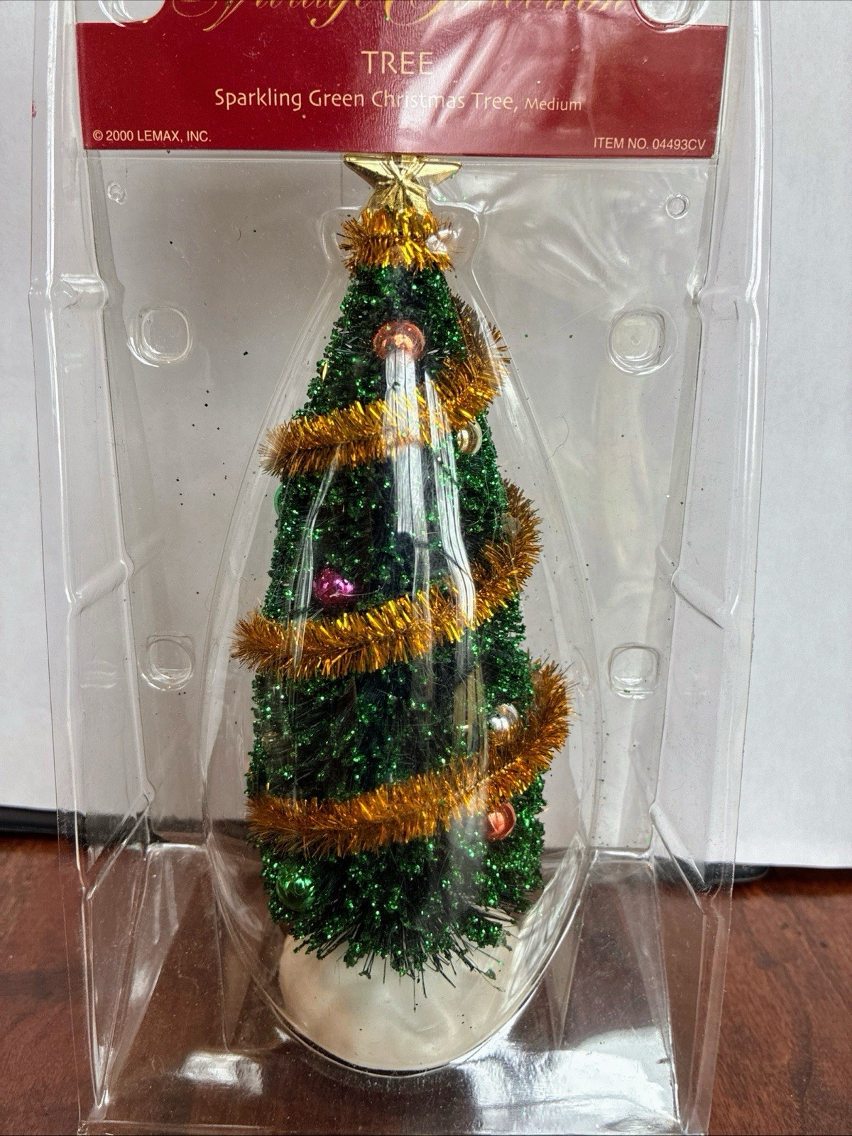 NEW Vintage Lemax Village Sparkling Christmas Tree 7” Dollhouse Train 2000 NEW