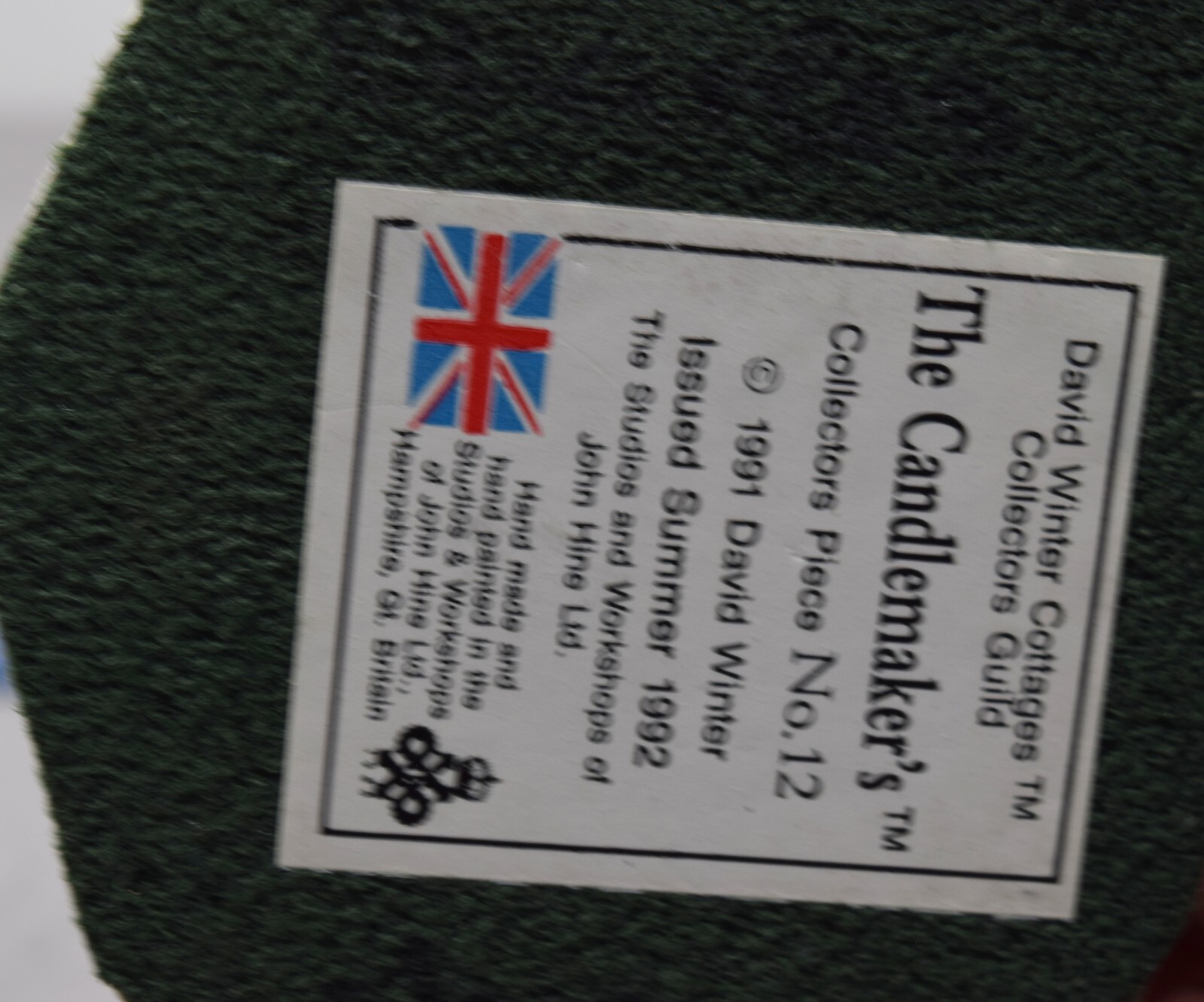 Vintage David Winter cottage The Candlemaker’s Guild Piece #12