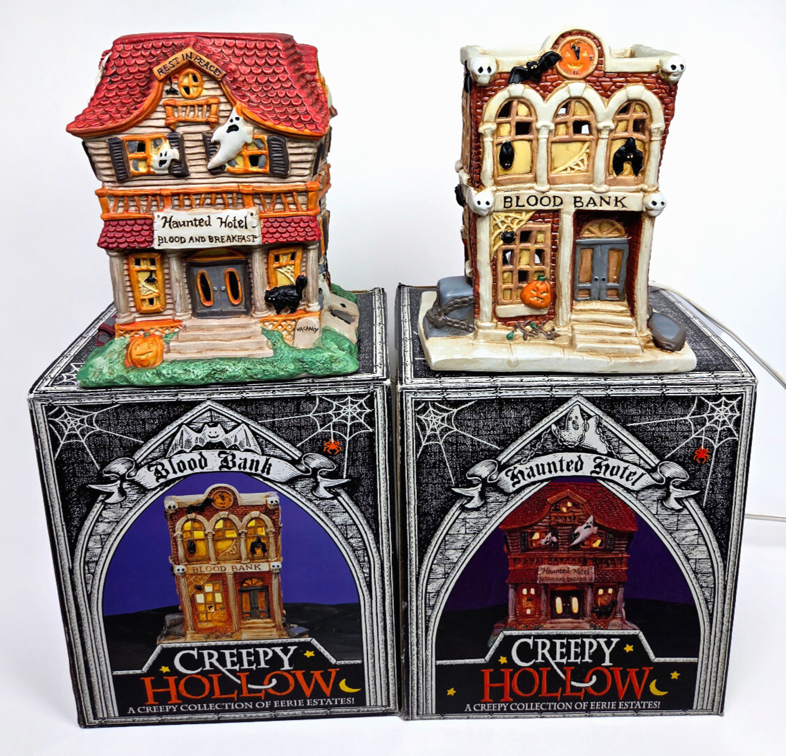 Creepy Hollow Haunted Hotel Blood and Breakfast & Blood Bank Village Decor Light