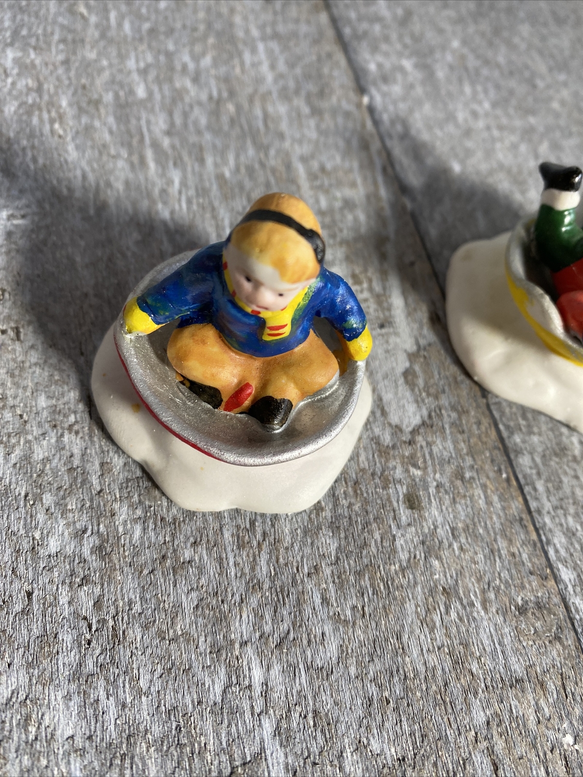 Vtg Hearthside Village *Porcelain Saucers In The Snow* Set of 3—Box 1994