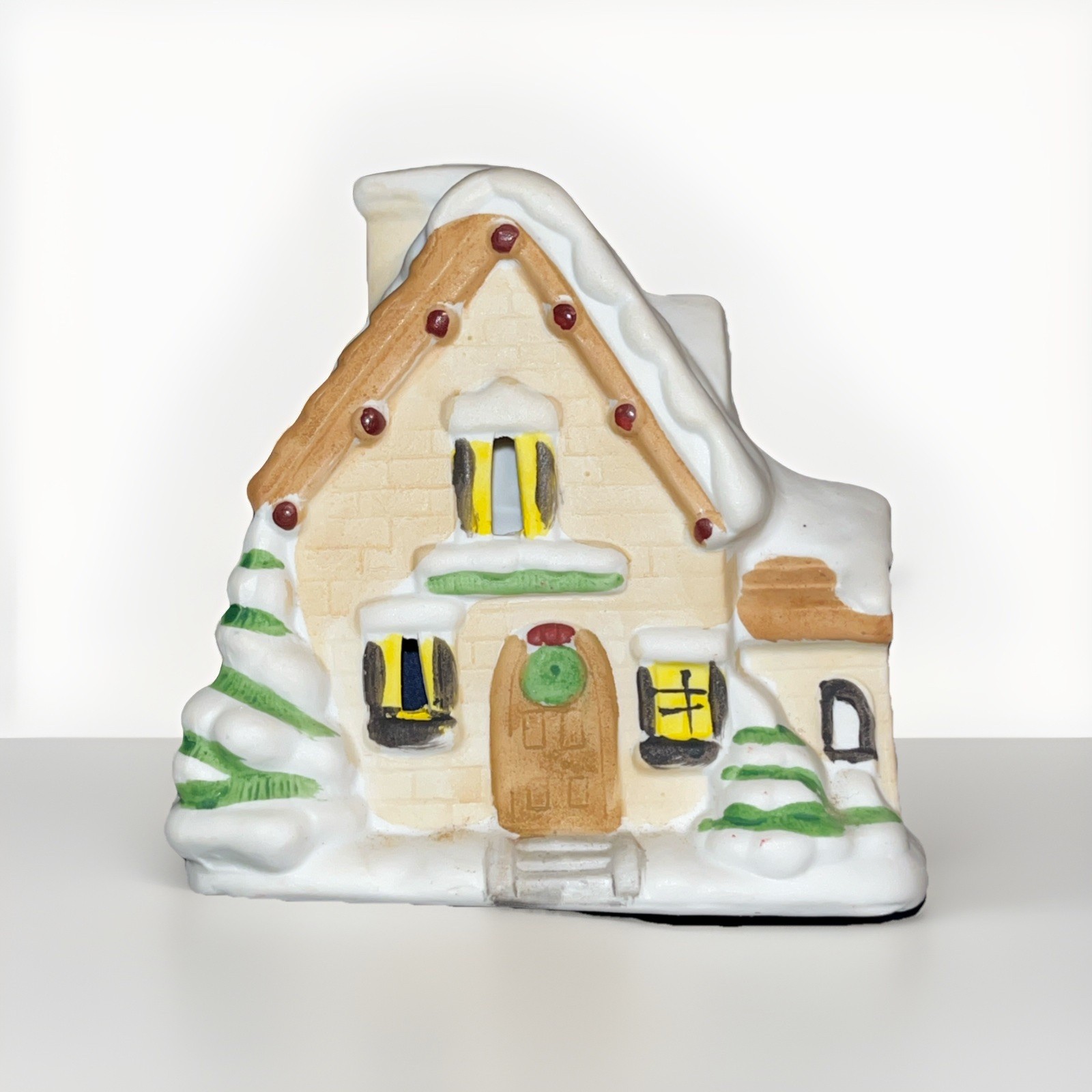 Candle Concepts Ceramic Snowhouse Christmas Village Candle Holder