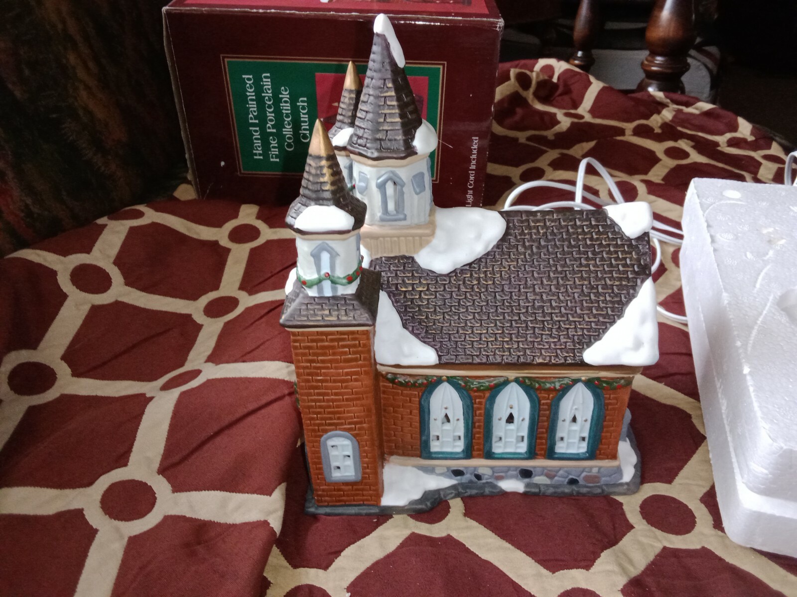 Galleria Hand Painted Porcelain Church Collectible TPH-124 Christmas Village