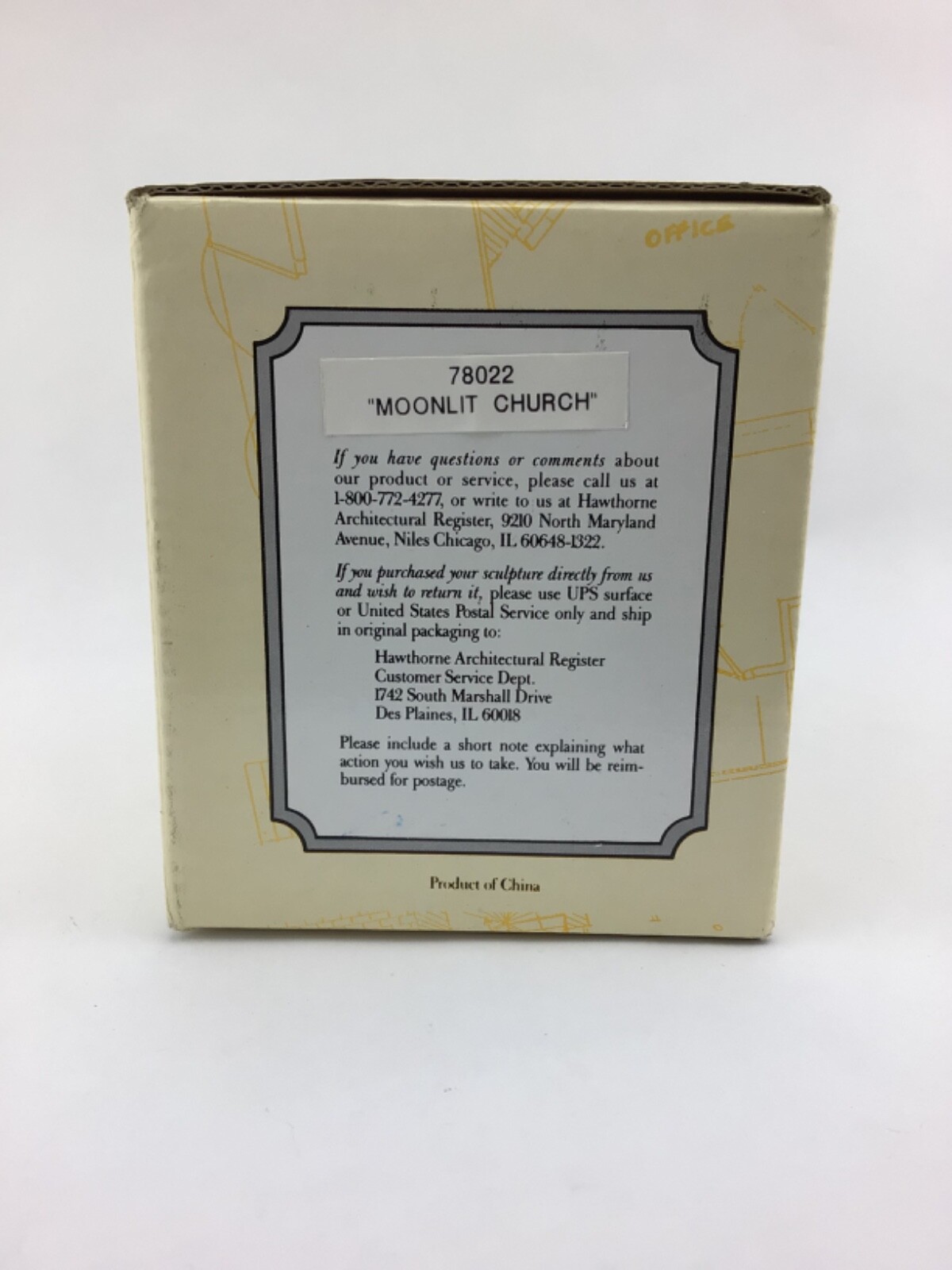Vintage Architectural Register Thomas Kinkade “Moonlit Church” 78022