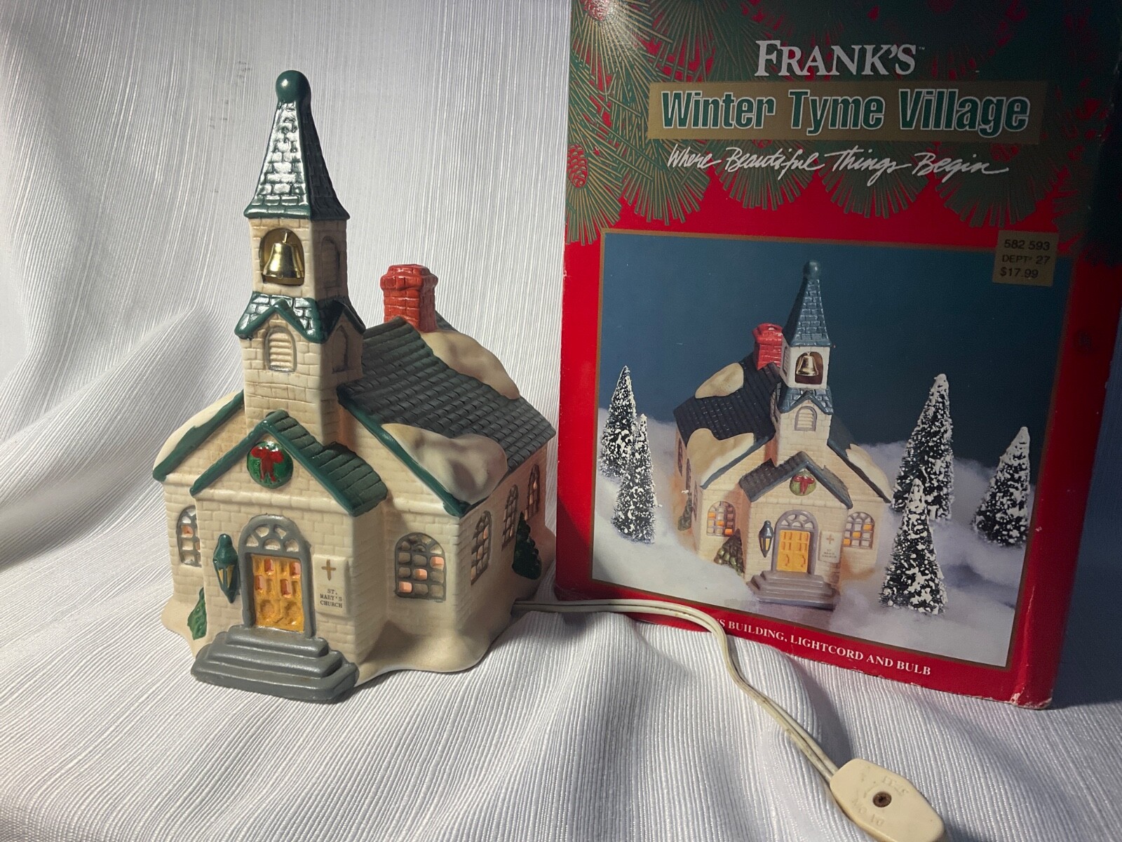 Frank’s Winter Time Stained Glass Lighted Church