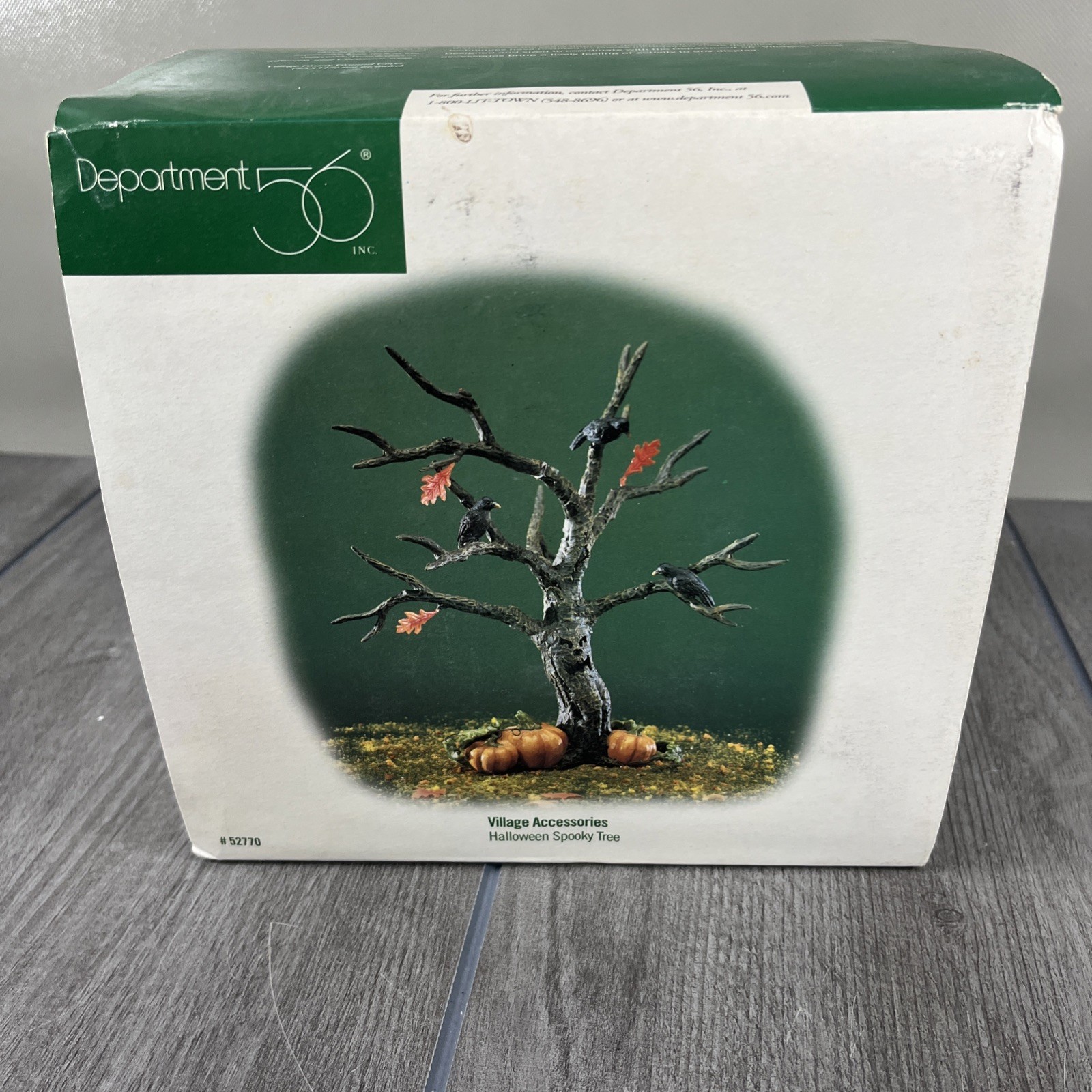 Dept 56 Halloween Spooky Tree #52770 Leaves Pumpkin Crow Accessory NEW