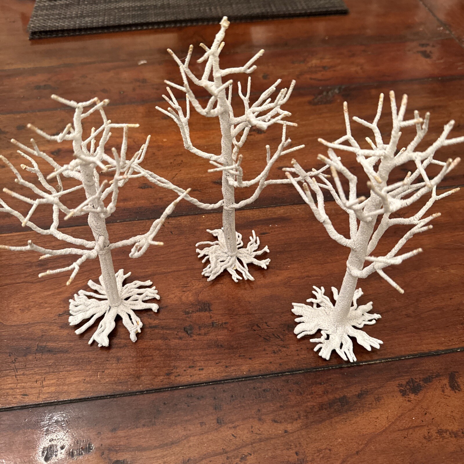 VTG White Bare Tree Branch 8 Inches SET OF 3 Posable