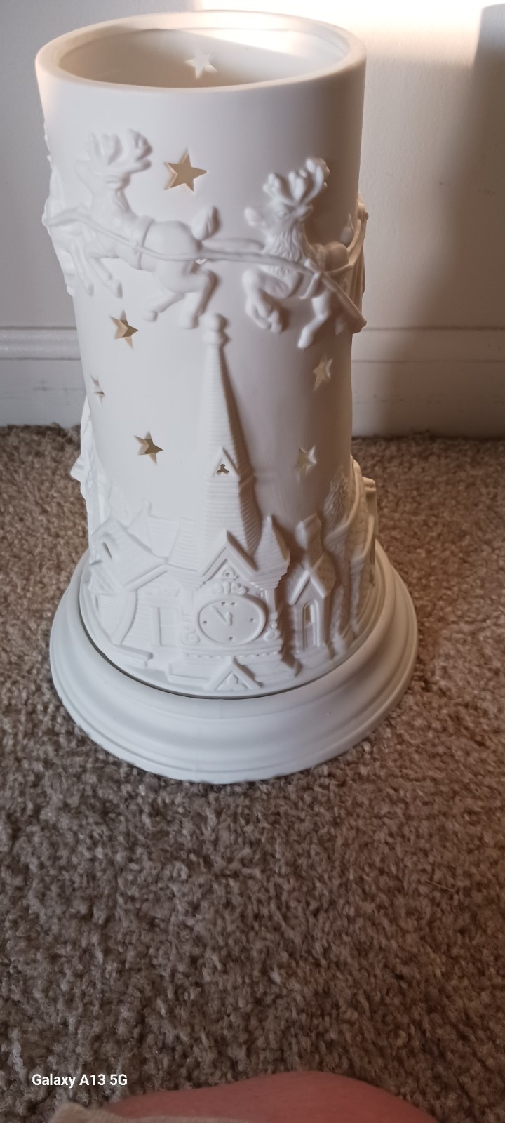 Department 56 Winter Silhouette Nights White Porcelain Candle Cylinder 78577