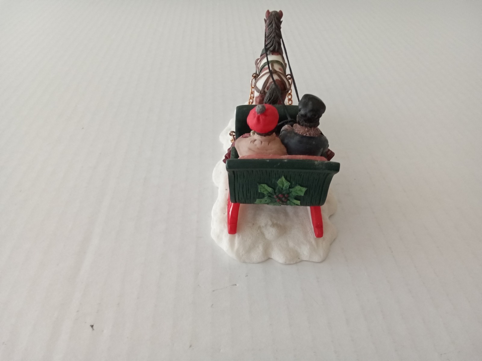 O’Well Heartland Village Christmas Horse Drawn Sleigh with Reins Figure Vintage