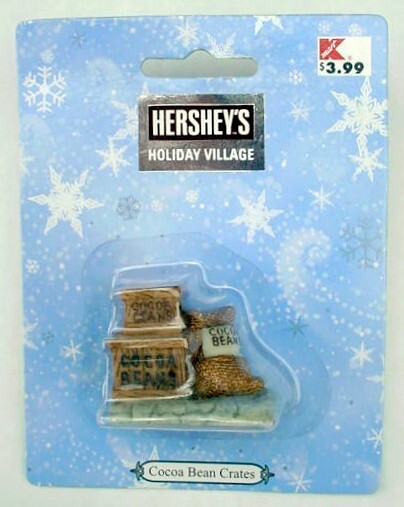 Hershey’s Holiday Village Chocolate Factory Set Lot Candy Cart Cocoa Bean Crates
