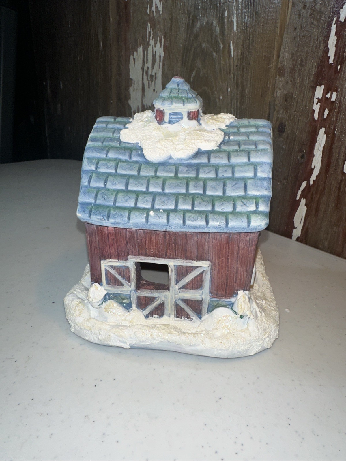 Vintage Wee Crafts California Creations Hand Painted Christmas Village Barn Silo