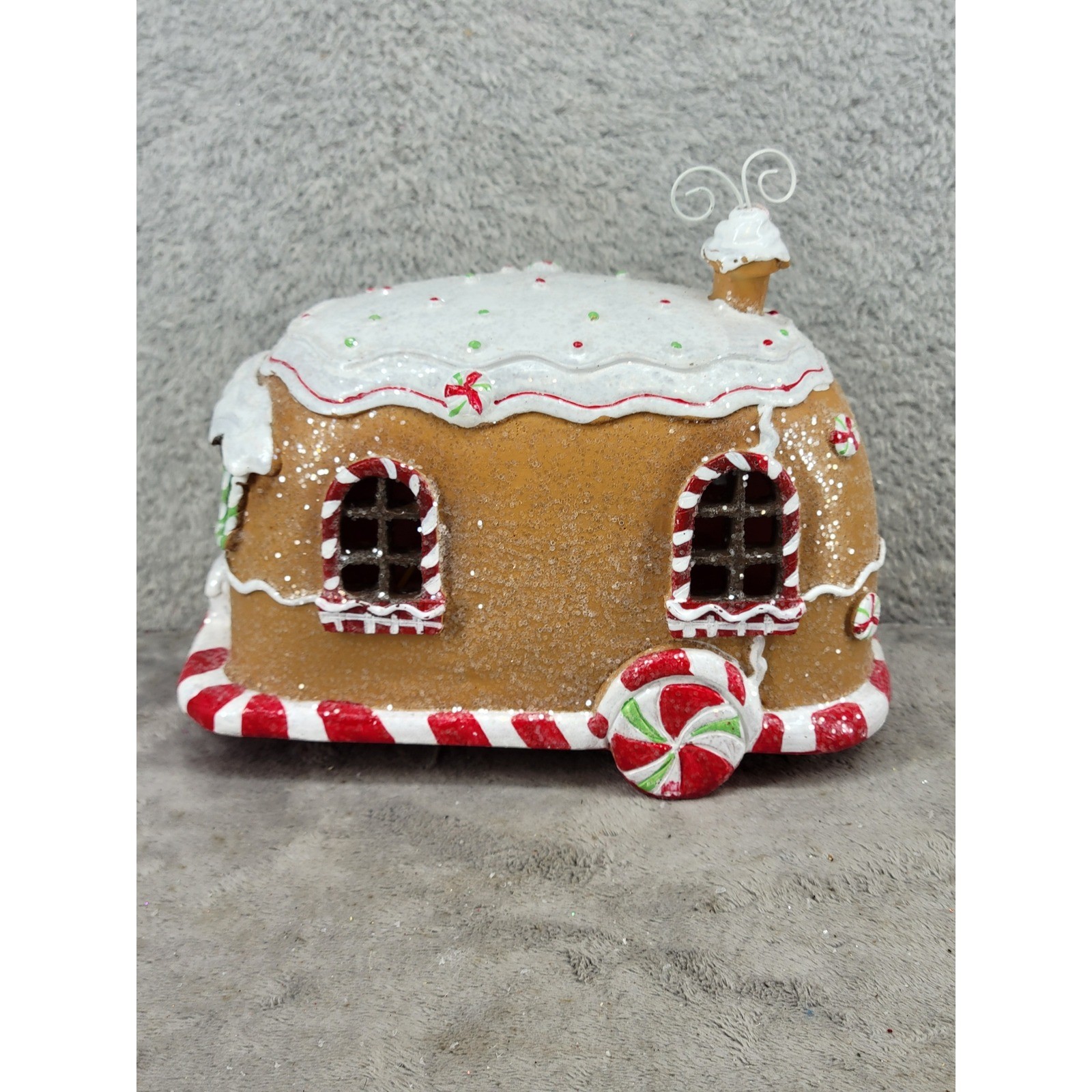 Hobby Lobby Gingerbread Camper Trailer Christmas Decor Light Up Glitter 2022 HL