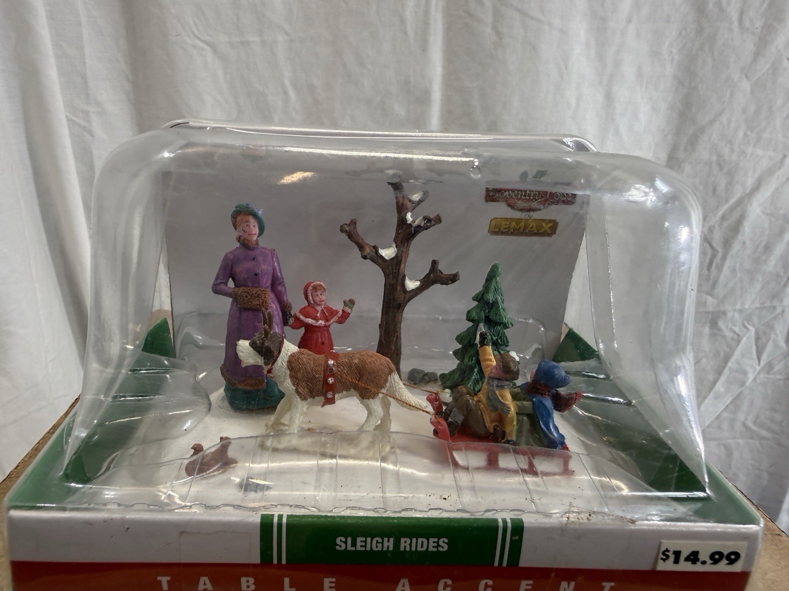 Rare Coventry Cove Lemax SLEIGH RIDE Victorian Christmas Village.