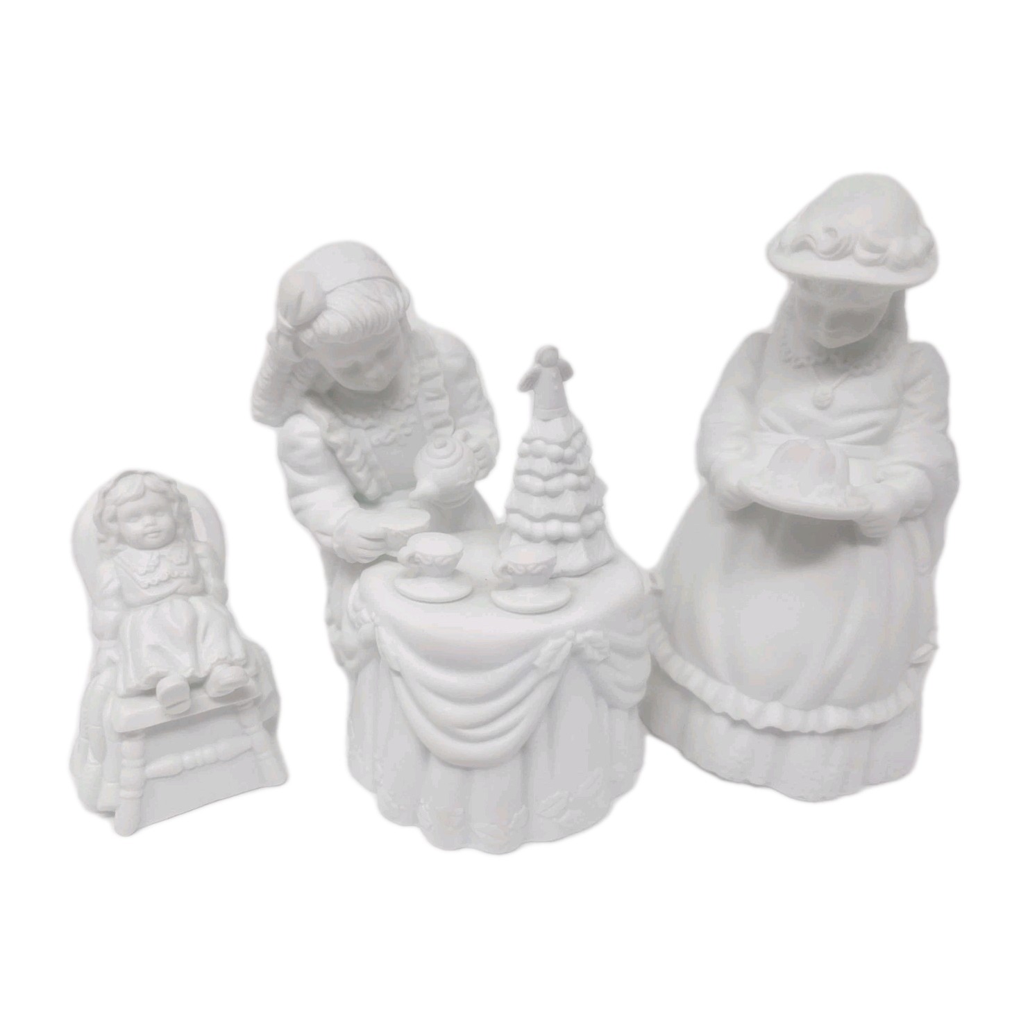Dept. 56 Winter Silhouette Christmas Tea Porcelain Complete Set 78585 Retired