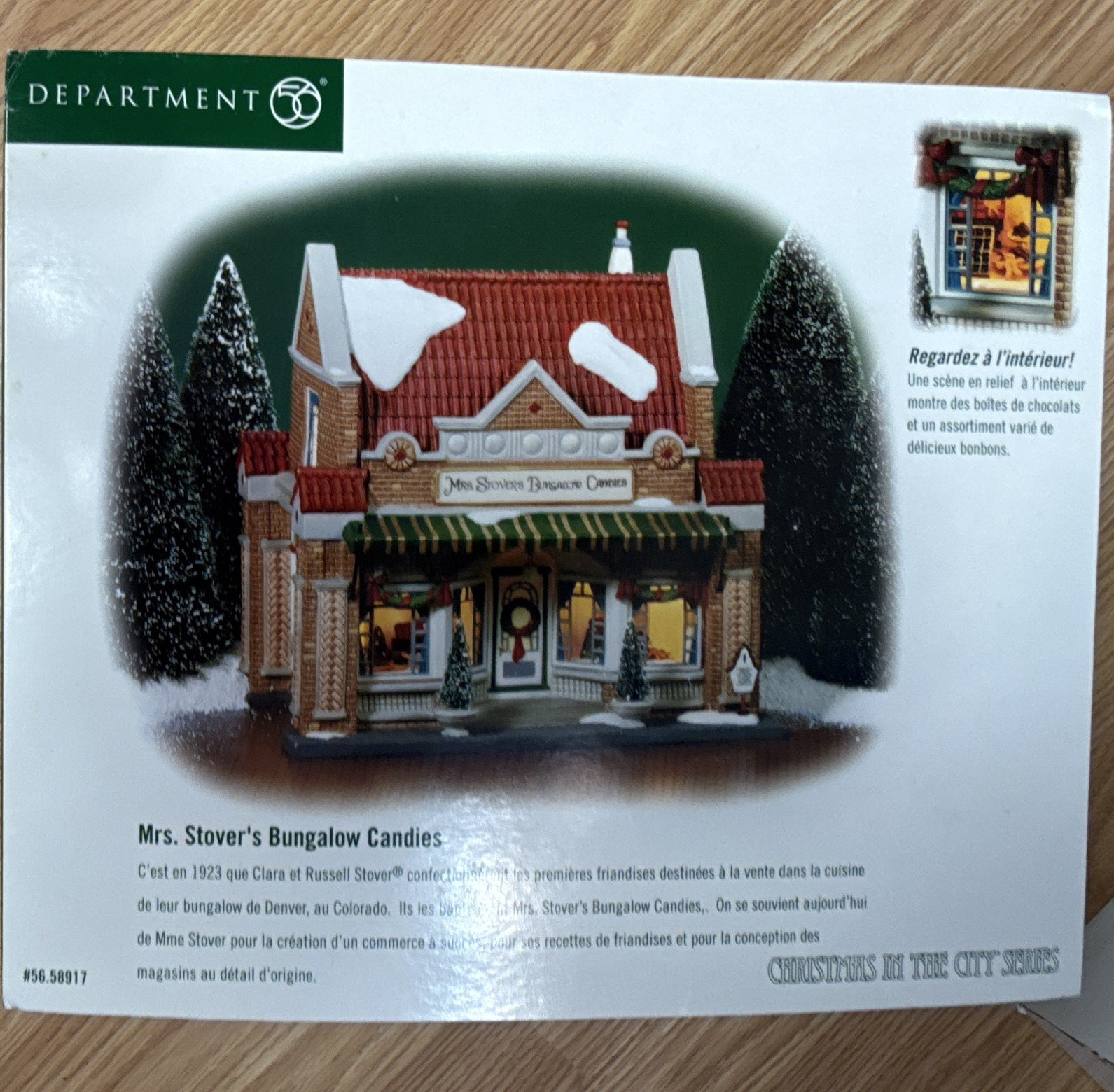 Department 56 Christmas in the City Mrs Stover’s Bungalow Candies, Lit 8 in