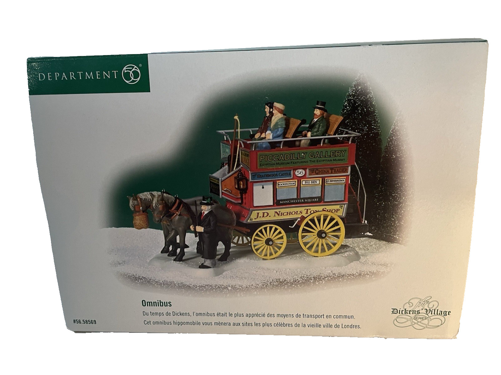 Department 56 Heritage Village Horse Drawn Omnibus Christmas Carriage Dickens