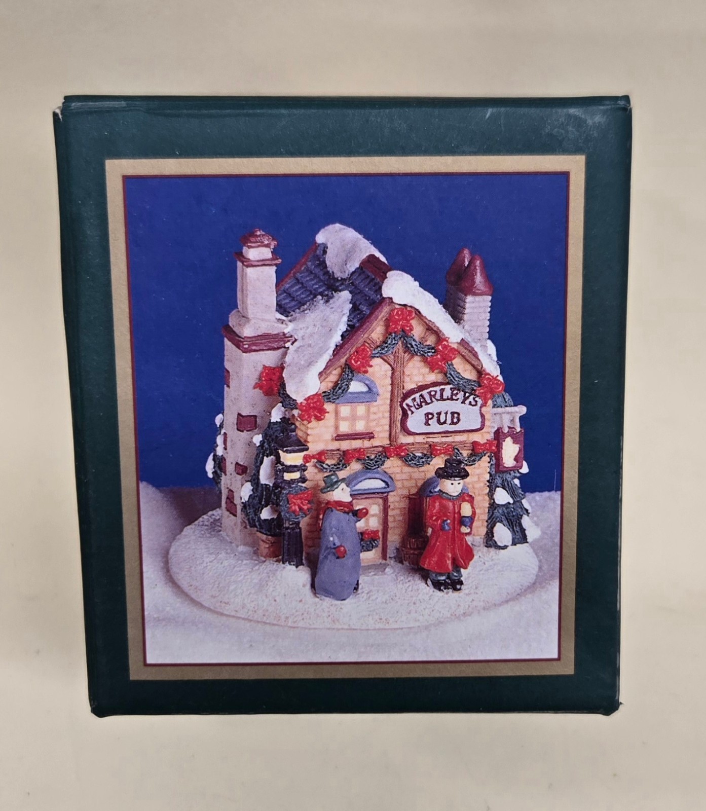 Vintage 1995 Crystal Falls Village Christmas Marley’s Pub Village Building Boxed