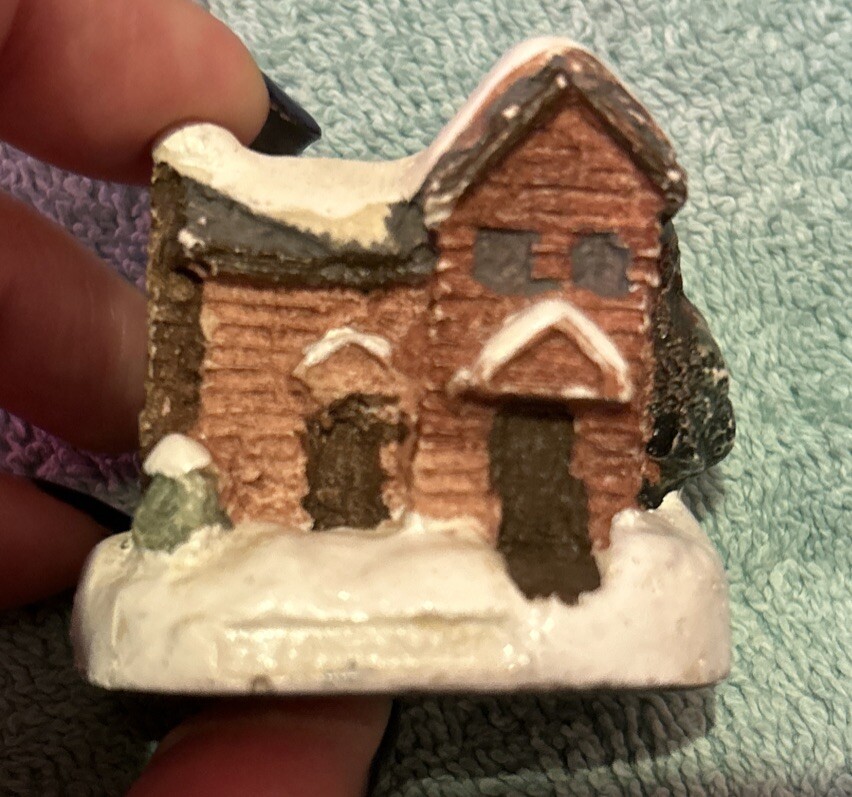 Christmas Holiday Decoration 5 Miniature Houses/ Winter Village Buildings 1-2”
