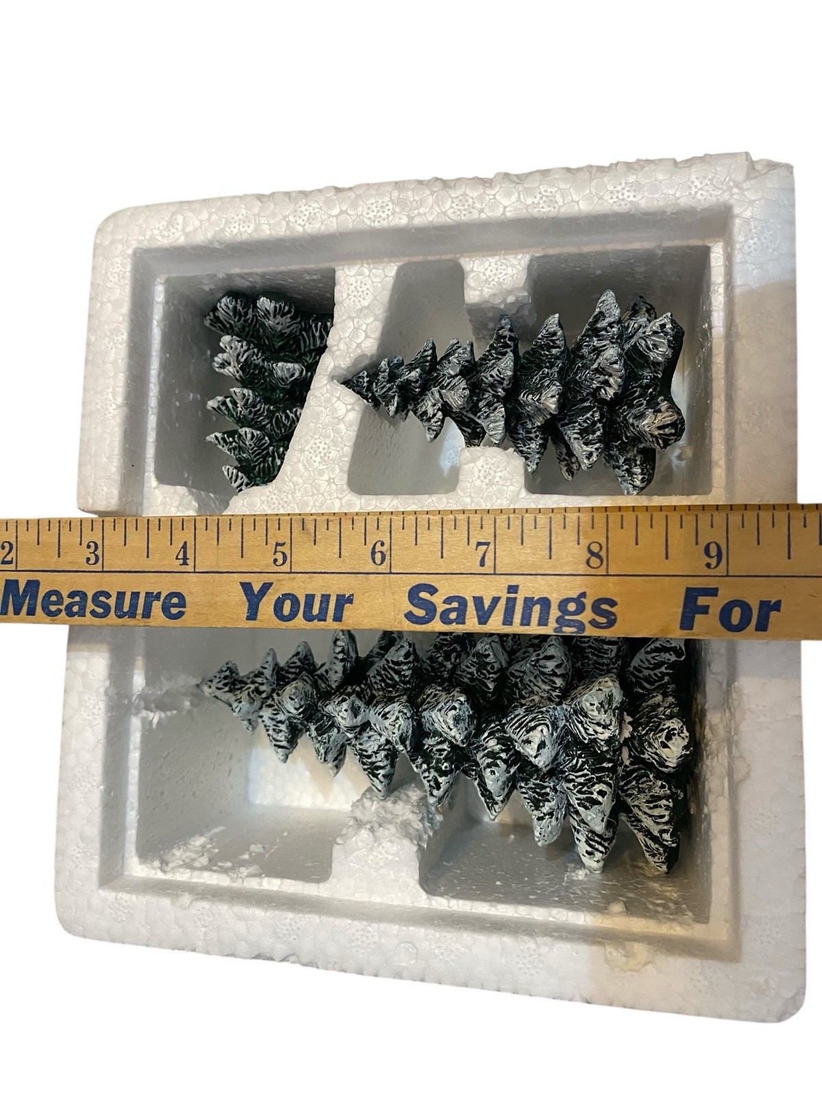 VILLAGE EVERGREEN TREES COLD CAST PORCELAIN, 5205-1 DEPARTMENT 56 SET OF 3 BOXED