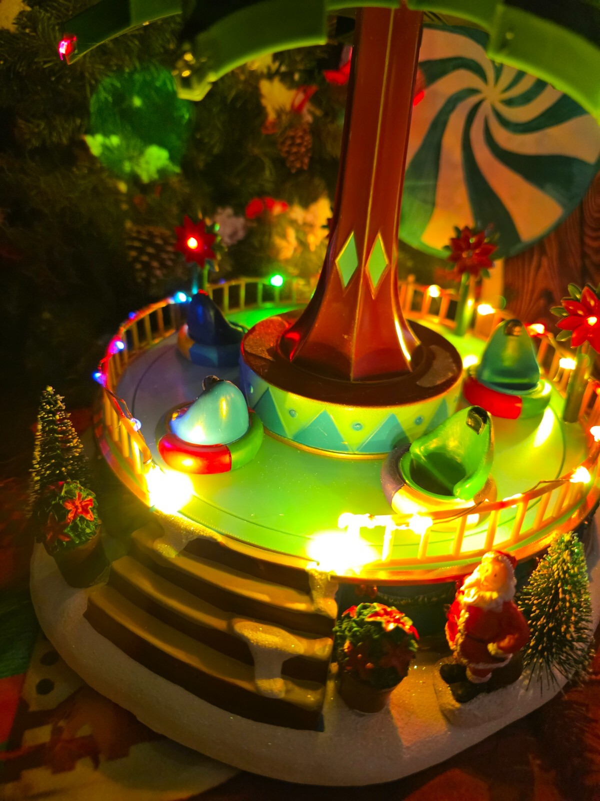 New St Nicholas Square Christmas Animated Village Amusement park musical lighted
