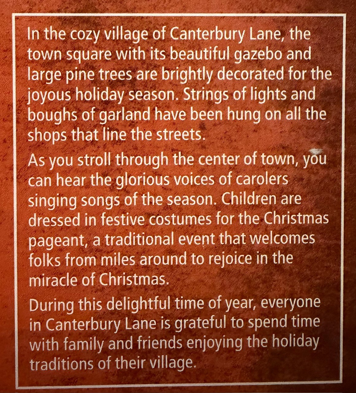 Canterbury Lane, Santa’s Workshop, Illuminated