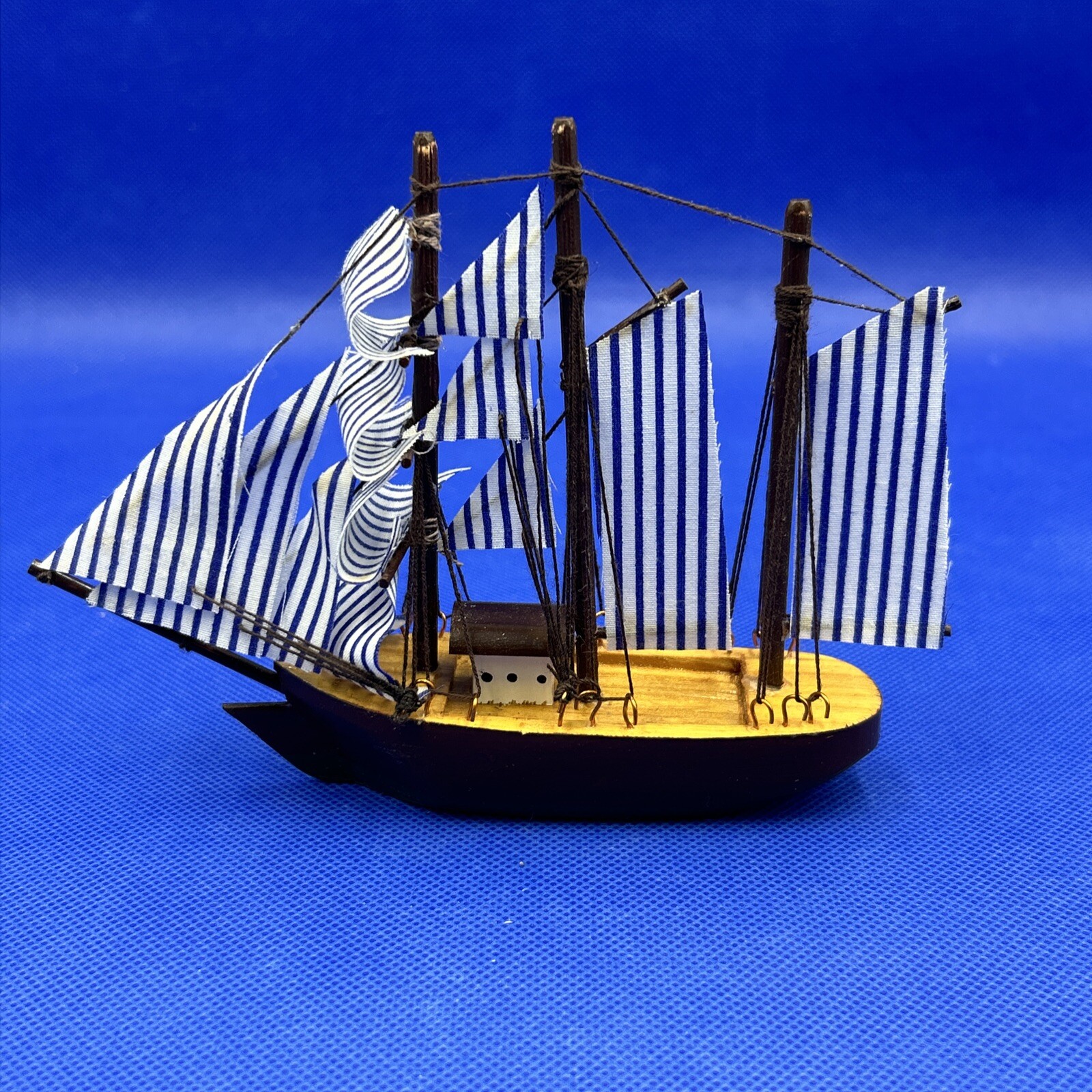 Midwest Of Cannon Falls Decorative Sailboat Blue & White With Brown Bottom 5”