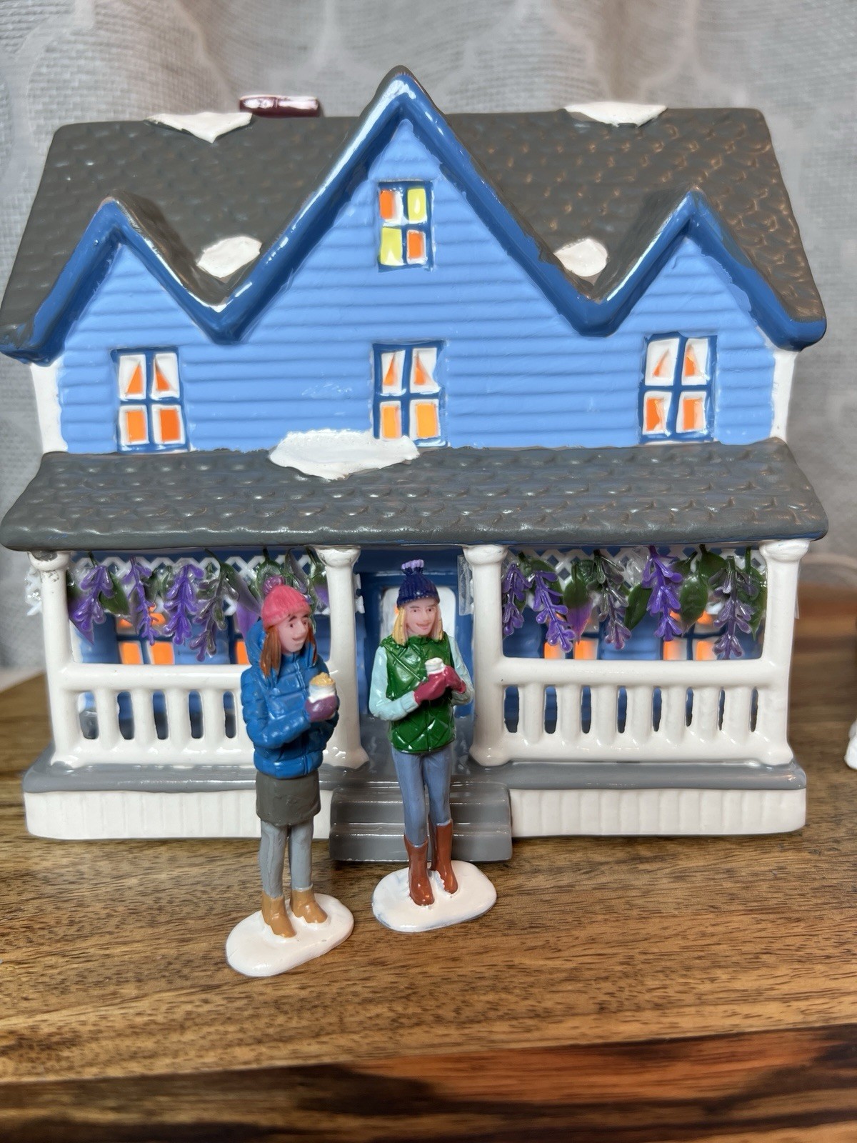 Gilmore Girls Lorelei’s House & Garage Christmas Village Dept 56 Altered Art