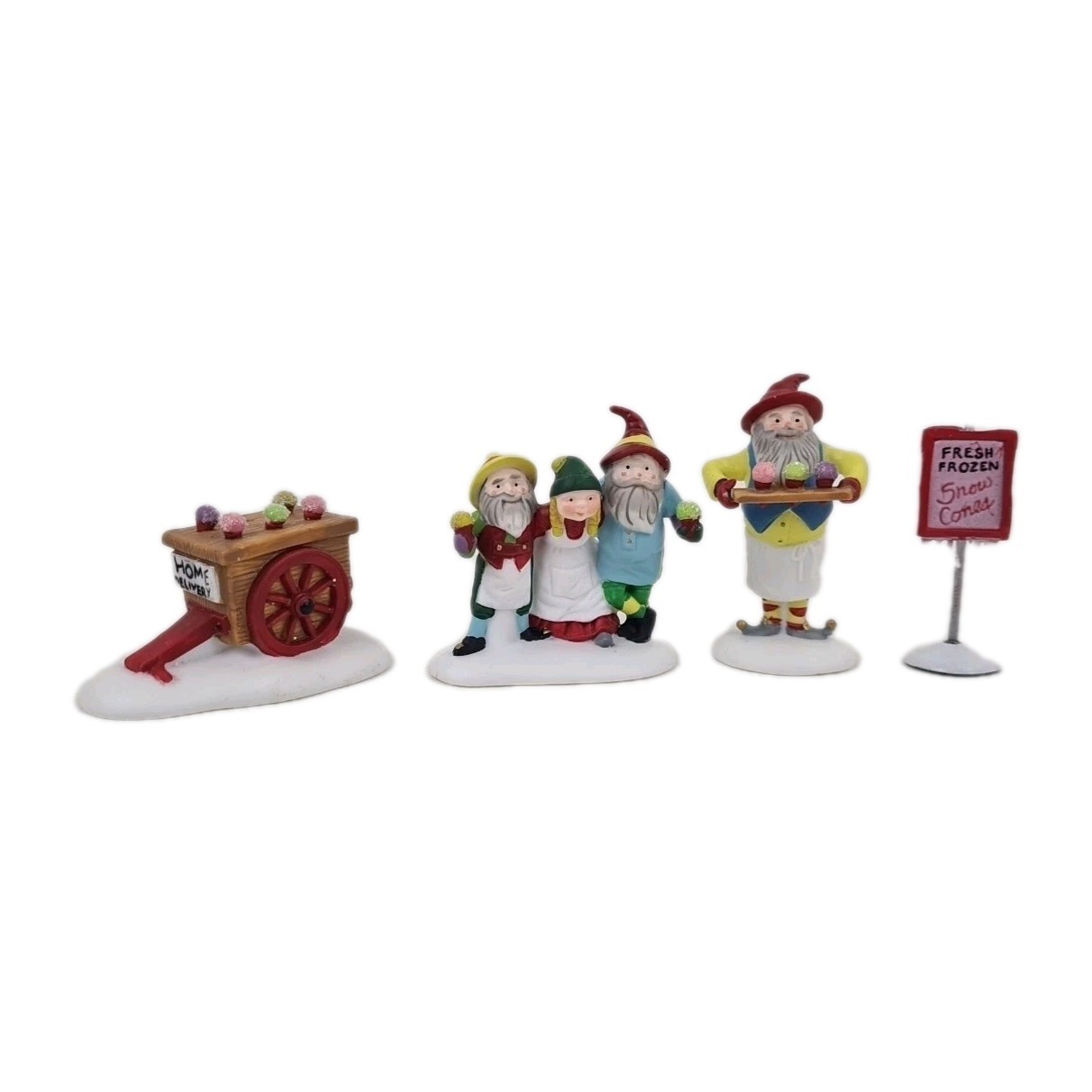 🚨 Department 56 Snow Cone Elves Heritage Village Collection Set Of Four 5637-5