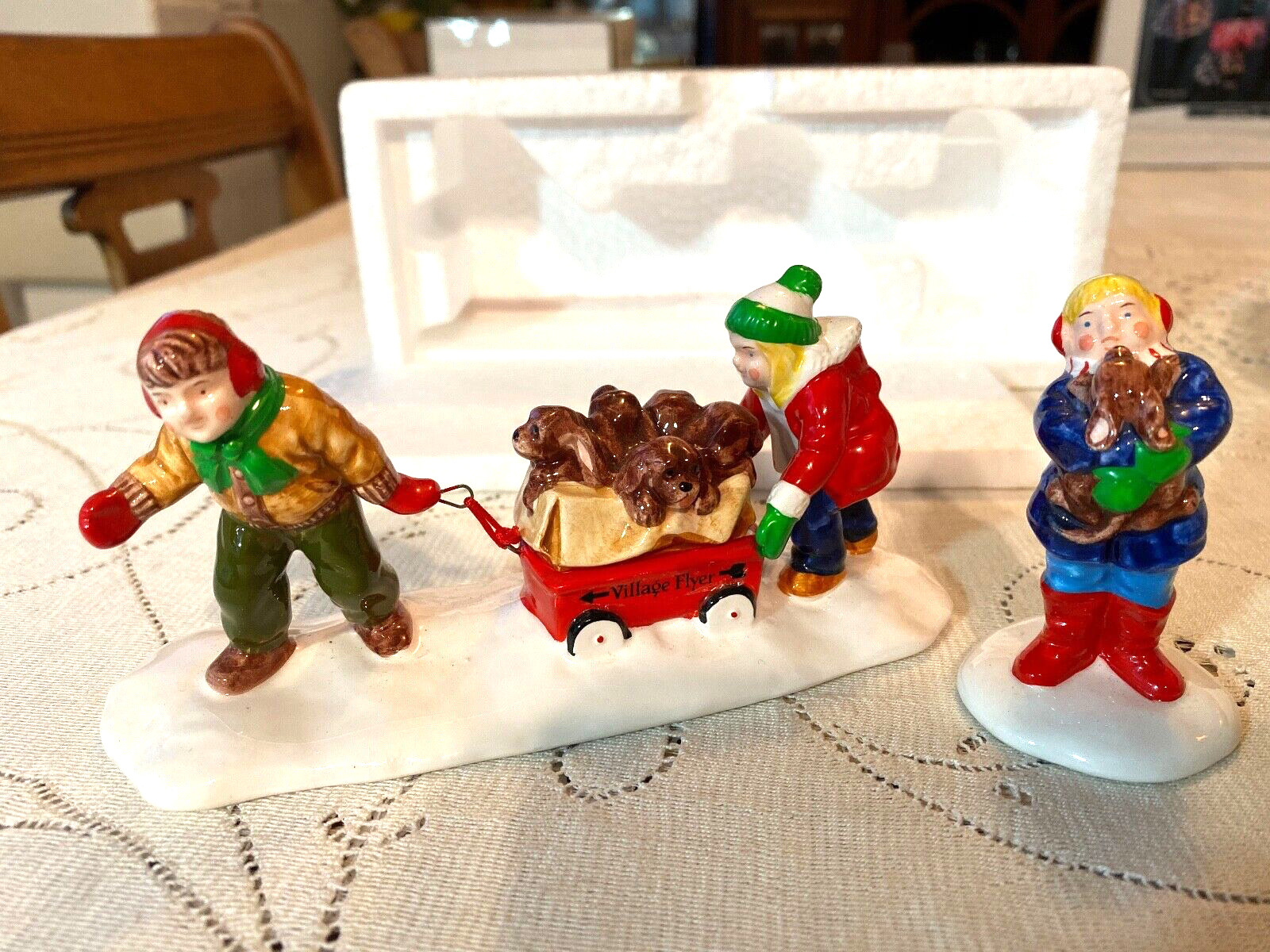 Department 56 Snow Village CHRISTMAS PUPPIES Set of 2 Accessories 5432-1 IN BOX
