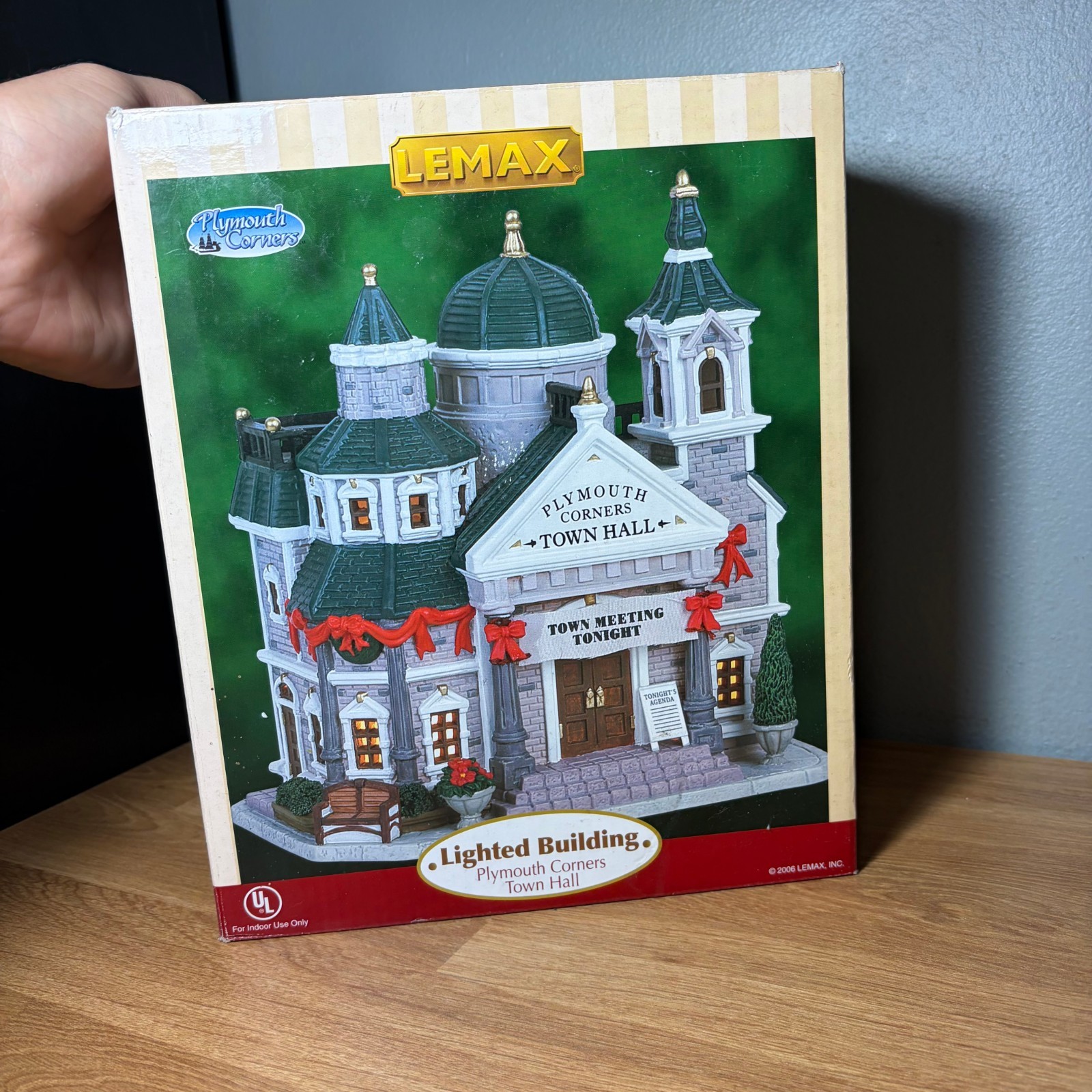 Lemax Plymouth Corners Village Xmas Town Hall Building Retired 2006 #65368