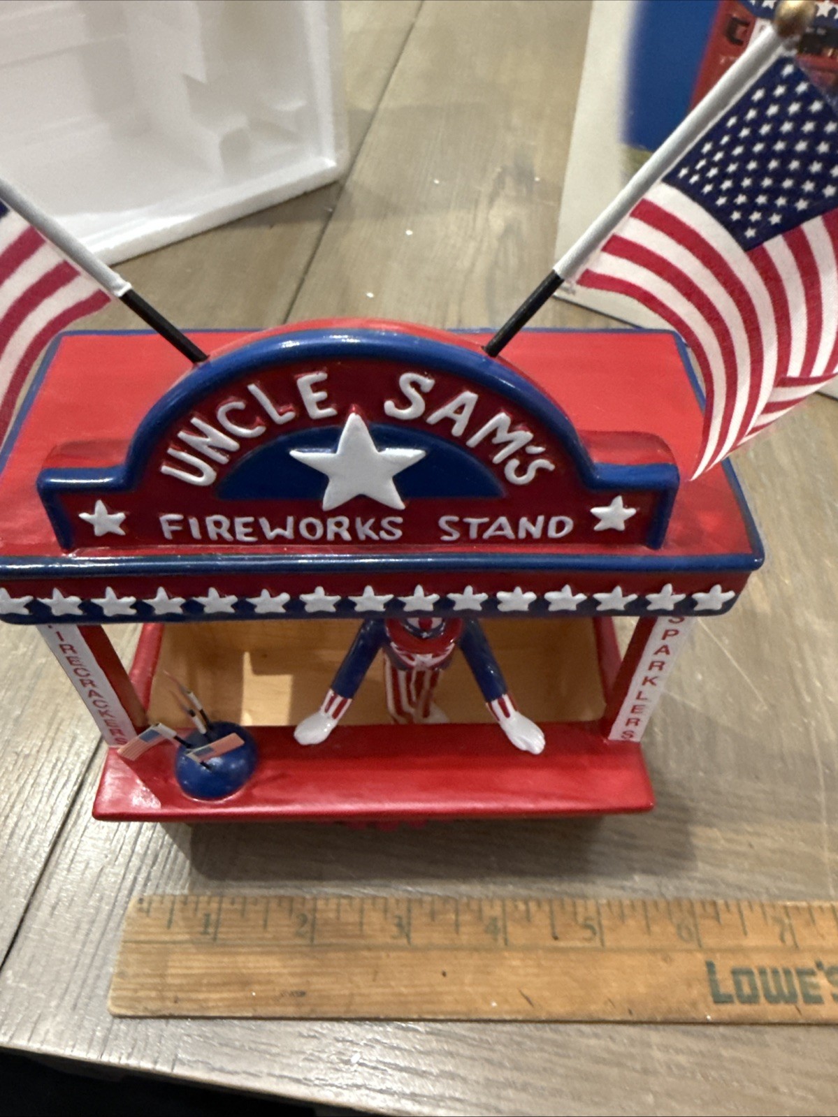 Department 56 Uncle Sam’s Firework Stand No Little Boy