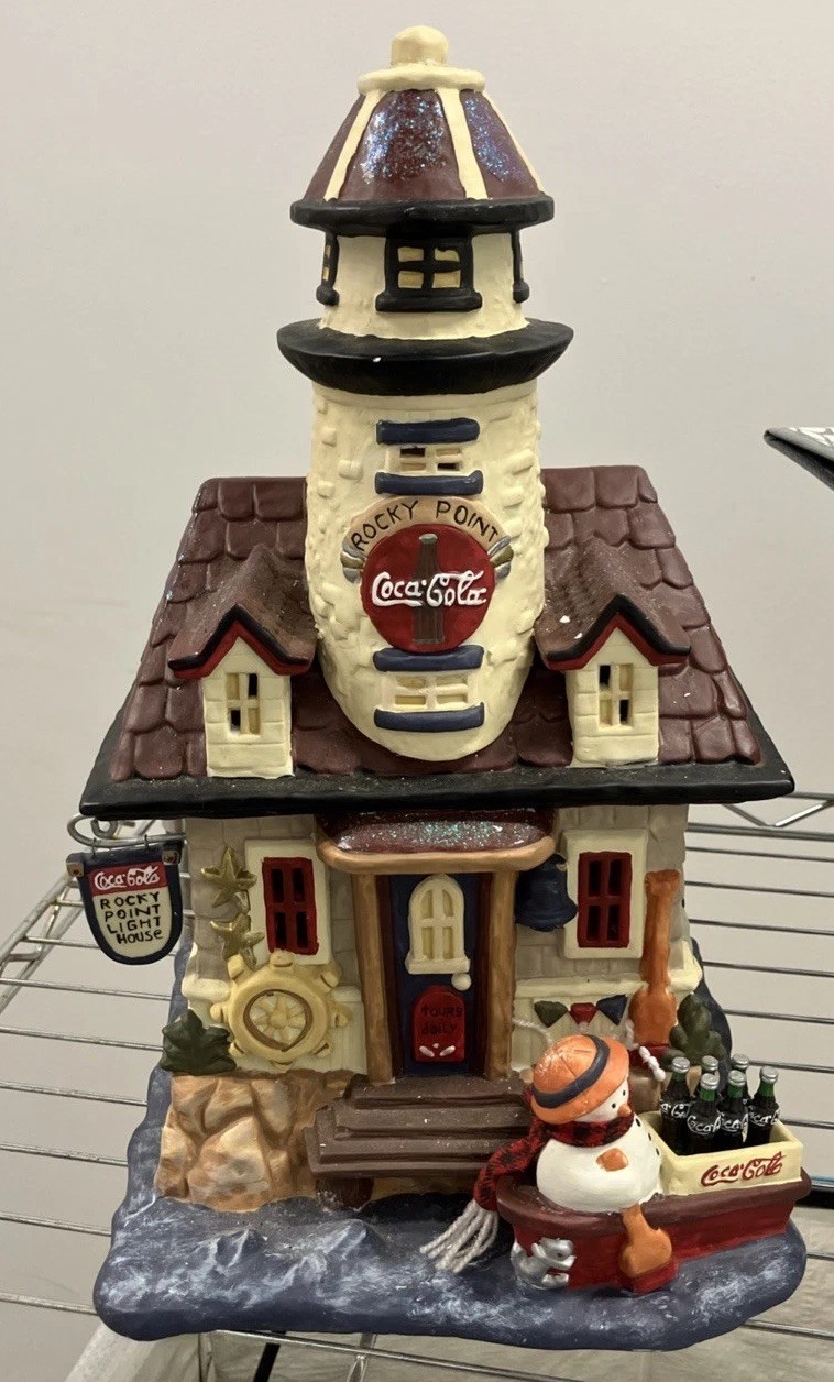 Coca-Cola 2001 Rocky Point Lighthouse Perfect Condition 12.5″ Tall