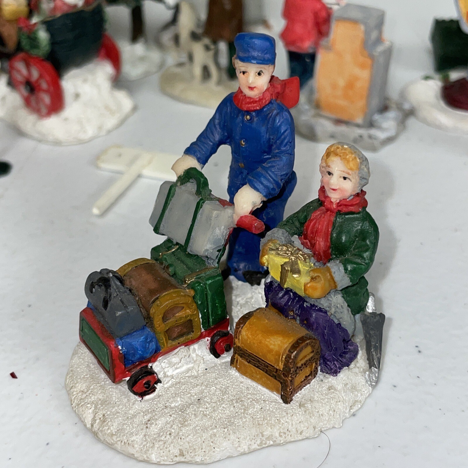Vintage Christmas Village Figurine Lot Various Christmas Santa Clause Figures