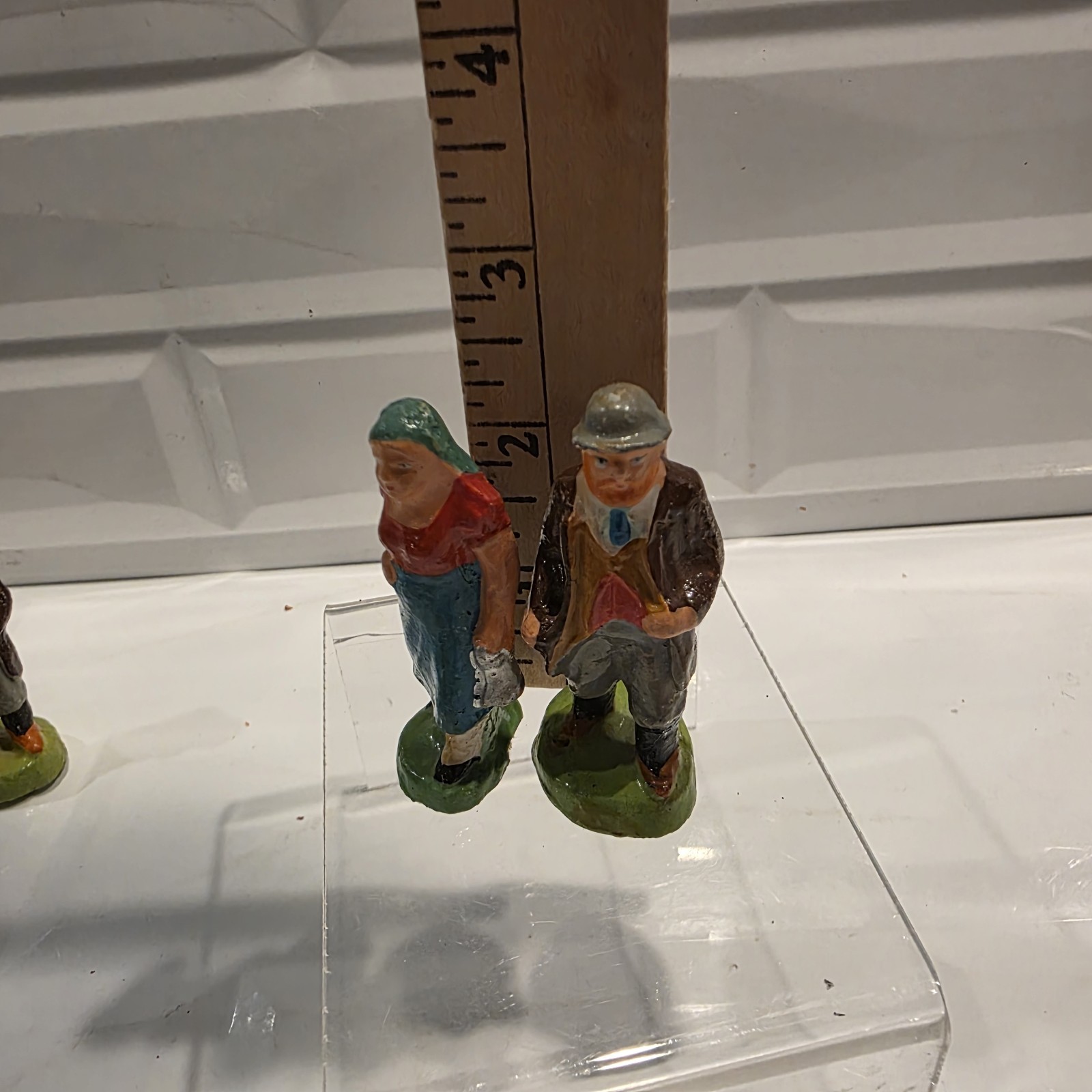 Antique German Composition Putz Village Figurines 2-3″ Lot of 12