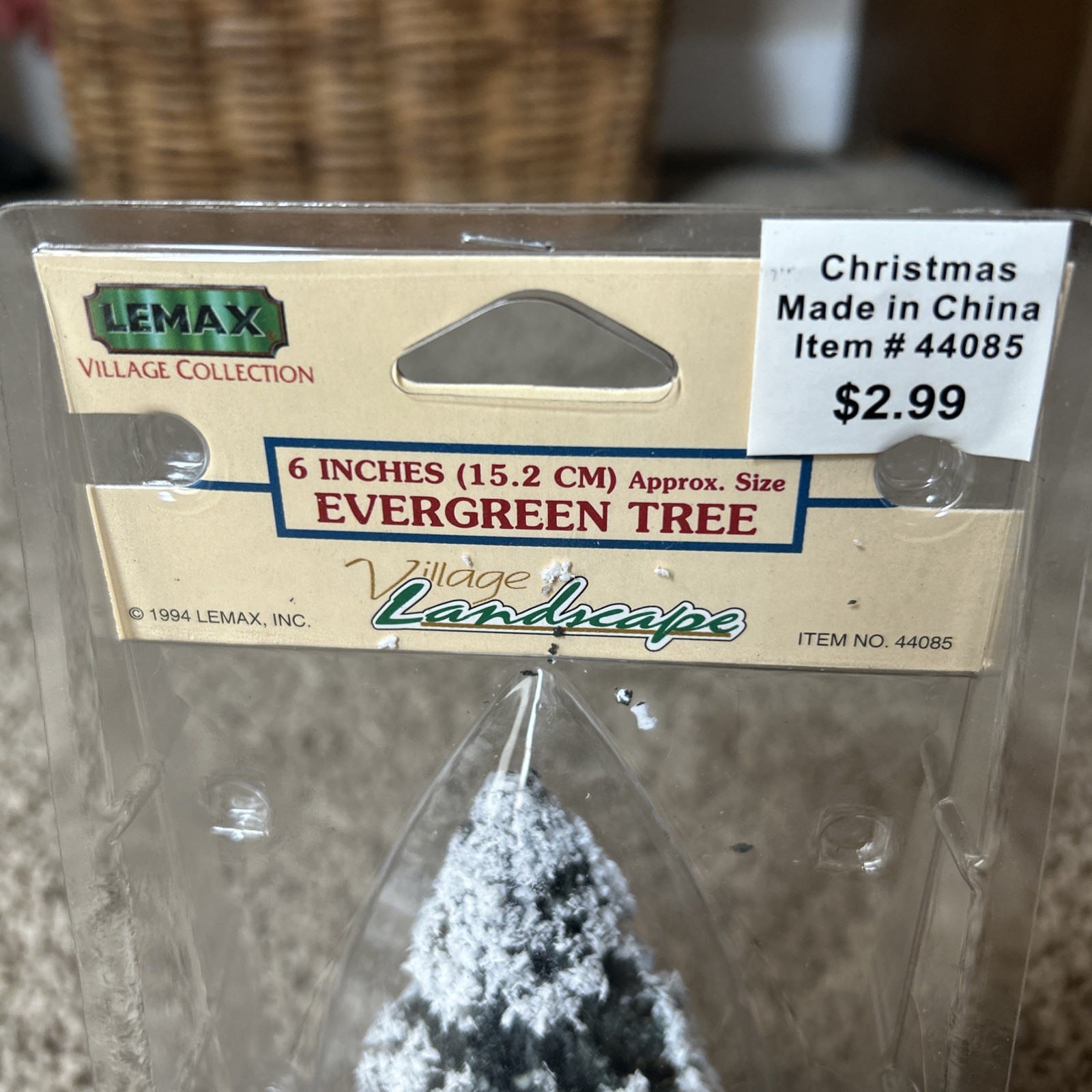 Lemax 6″ Evergreen Tree 1994 Village Collection Landscape Snow Christmas Decor