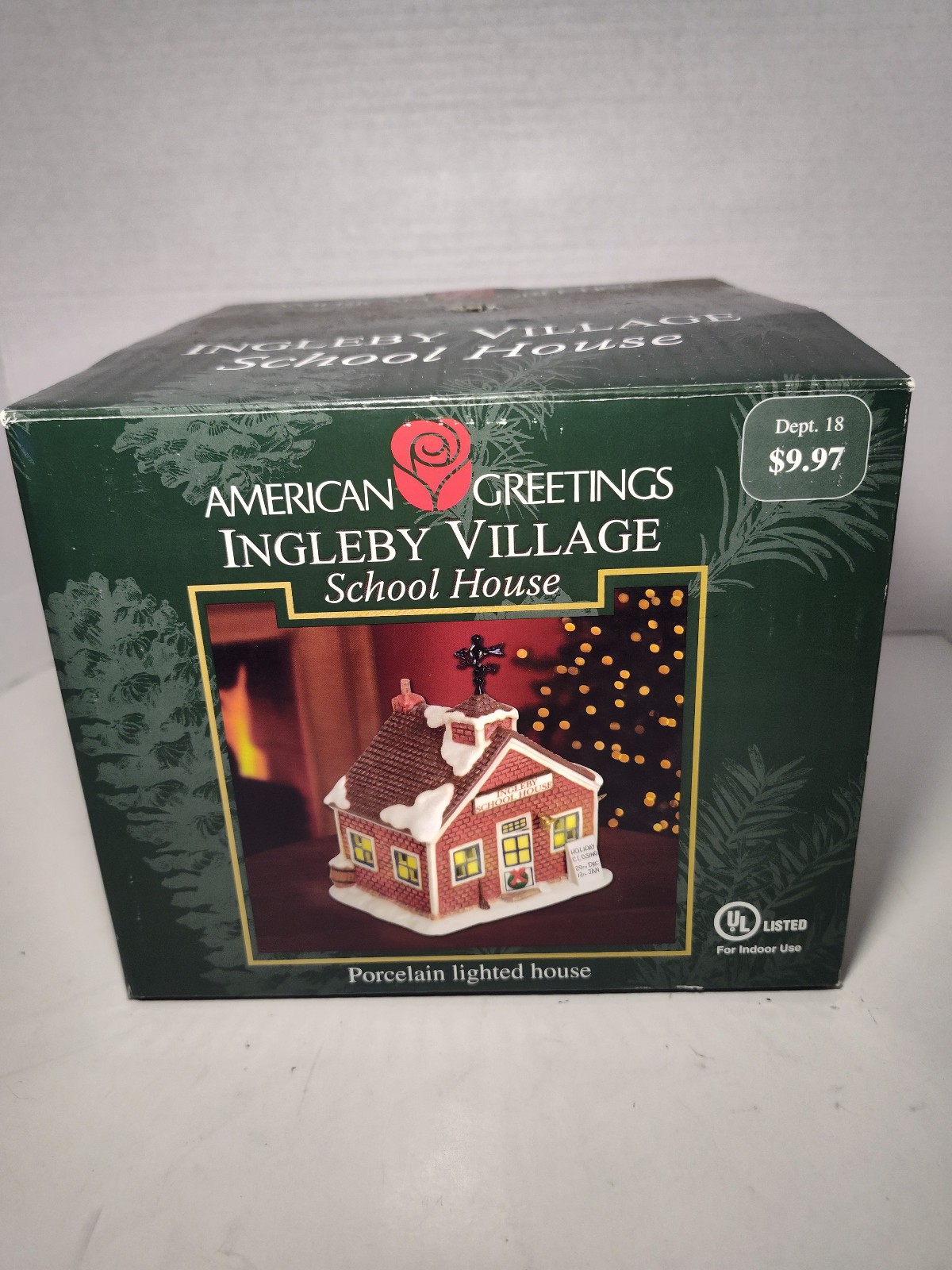 Vintage American Greetings Ingleby Village School House Lighted w/Box Tested