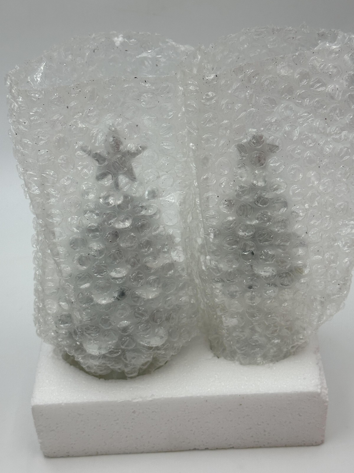 Dept 56 Village Accessories Silver Pines Tin Trees Set Of 2 With Box #4030898