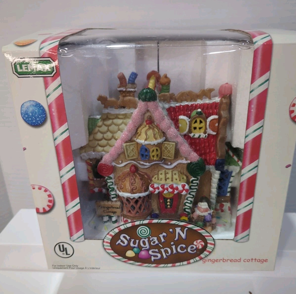 Lemax Sugar ‘N Spice Gingerbread Cottage 45047 Christmas Candy Lighted 2004 NEW