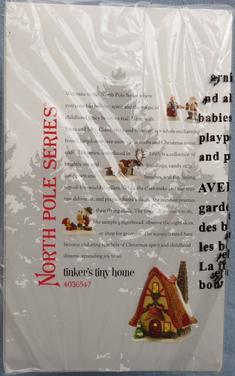 Department 56 North Pole Series: Tinker’s Tiny Home – Lighted NEW in Box