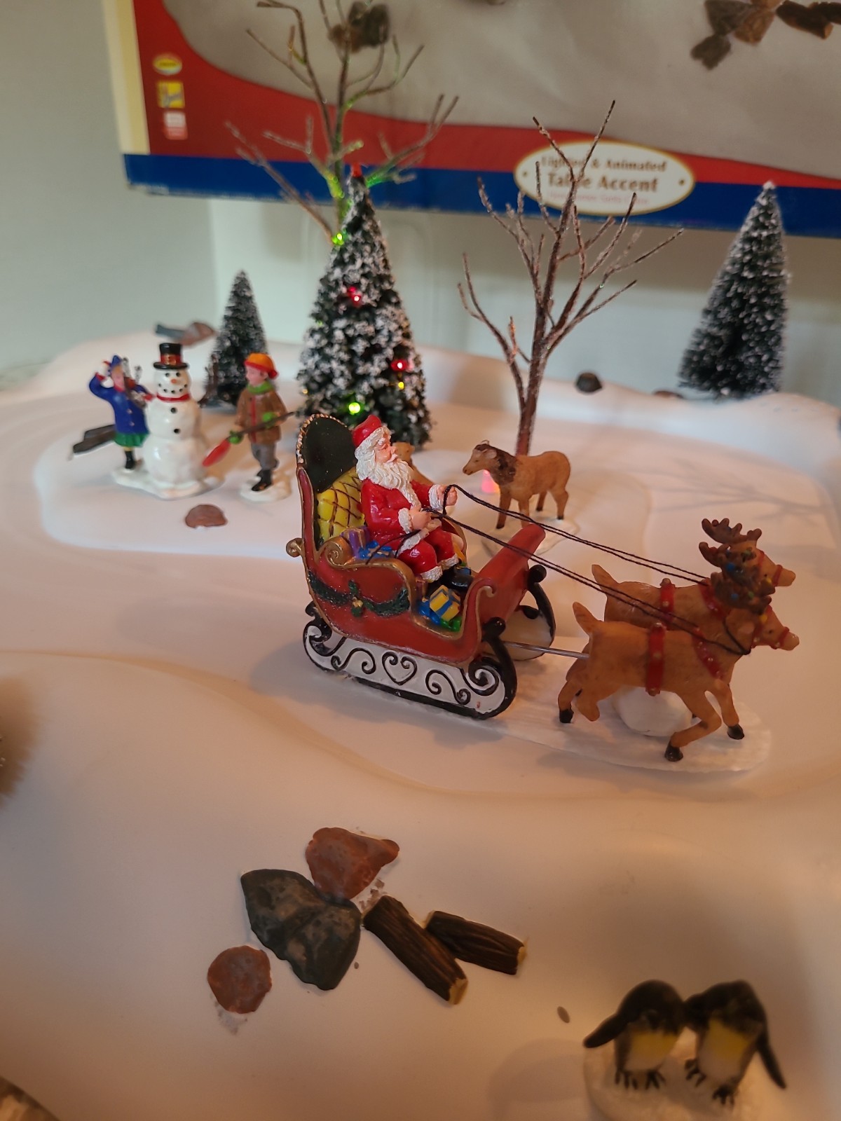 Lemax Village Collection Here Comes Santa Claus Lighted & ANIMATED Vintage