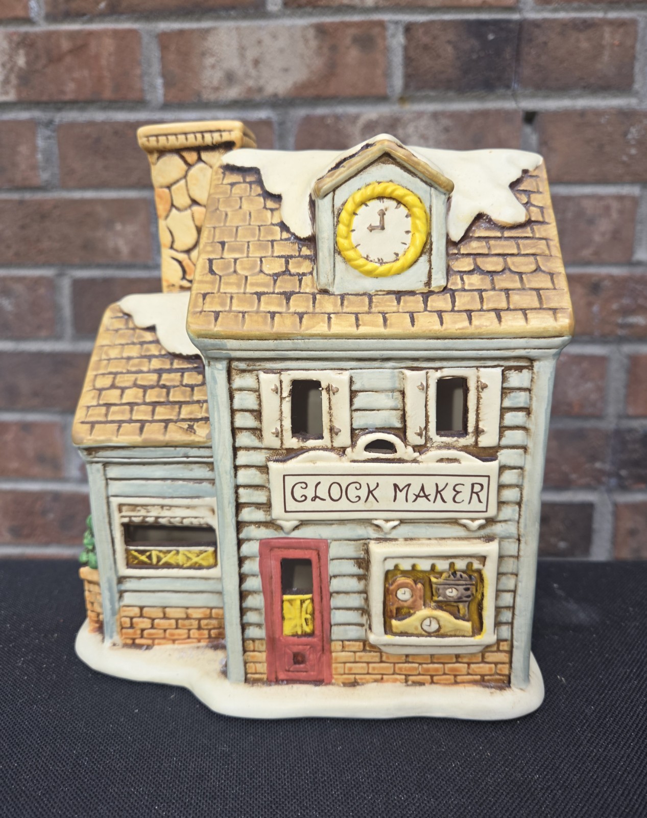 Lefton Colonial Village Quincy’s Clock Shop w/ Light & Cord