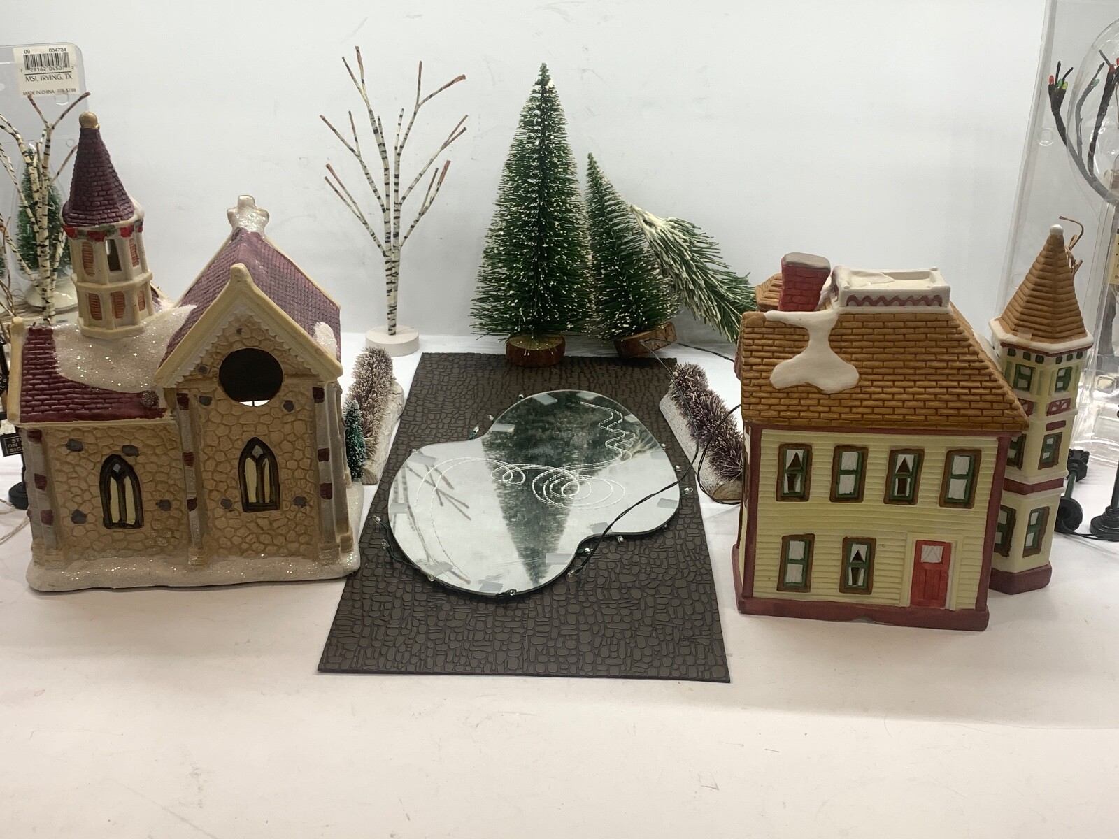 Vintage Miniature Christmas Set Village, 20 Pieces, Christmas Village Display, 