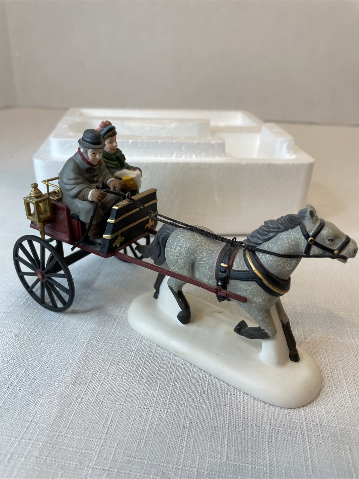 Dept 56 Heritage Dickens Village Collection Red Christmas Sulky #58401