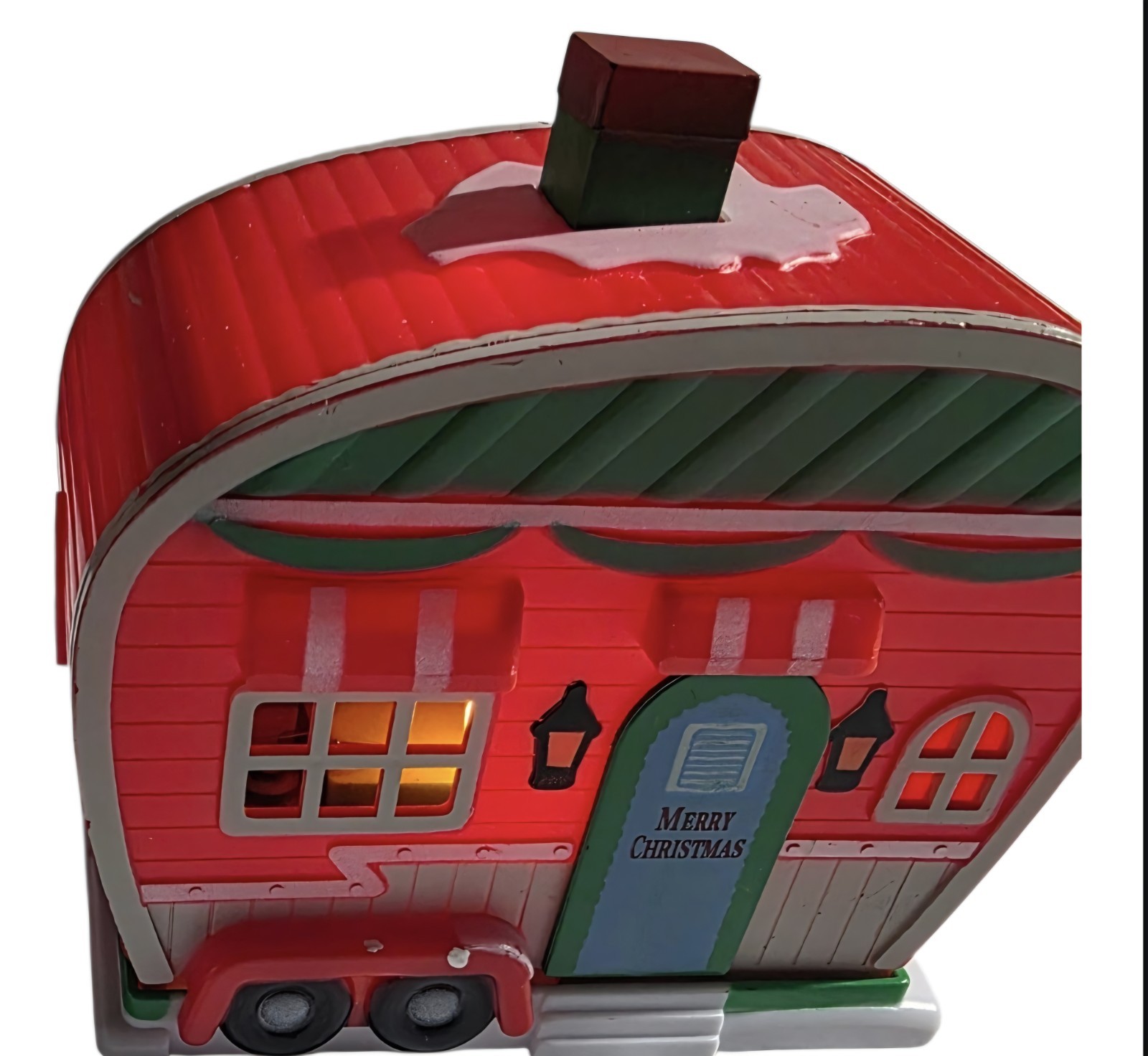 Cobblestone Corners Christmas Miniatures RV Camper Mobile Home LIGHTED