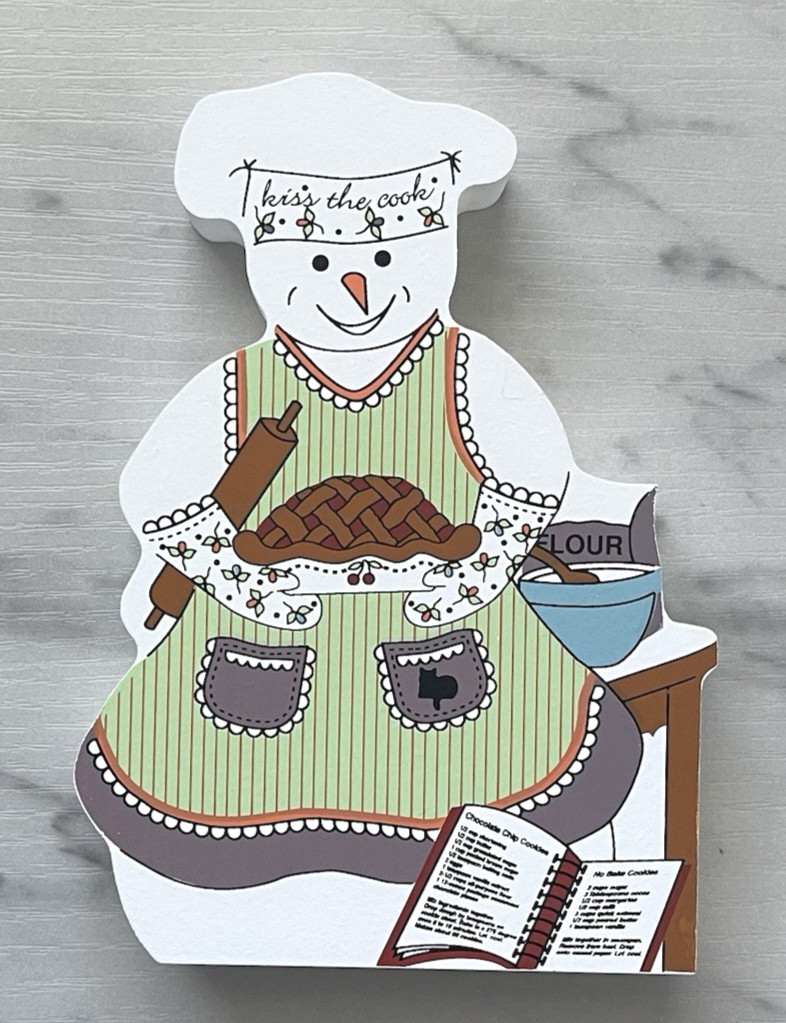 Cat’s Meow “Kiss The Cook” Snowman Collection Baker 2003 Shelf Sitter EUC
