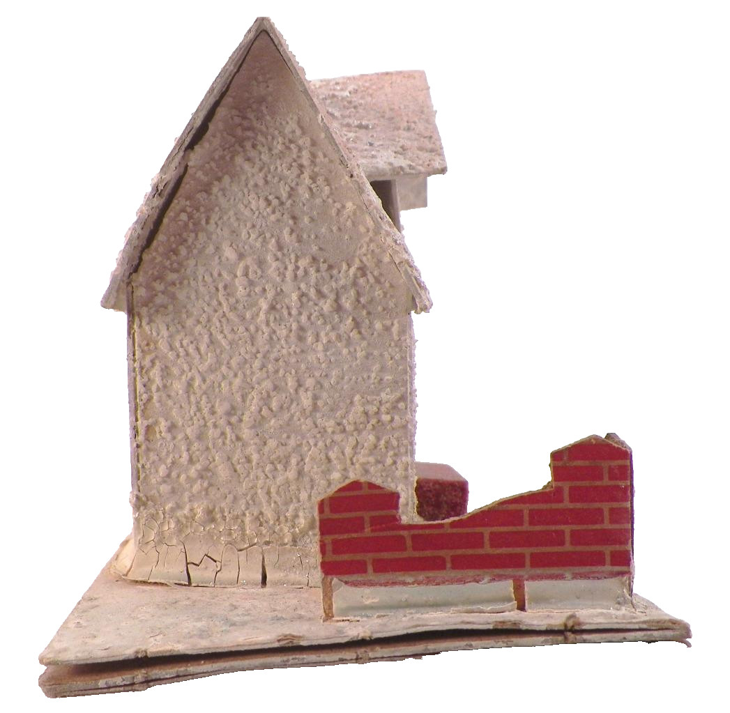 Christmas House Railroad Putz Display White Brick Fence Made USA #117