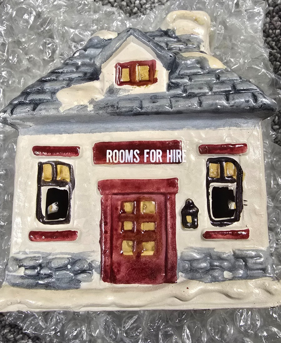 Vintage Dickens Village Ceramic Candle Holder Rooms For Hire Christmas Holiday
